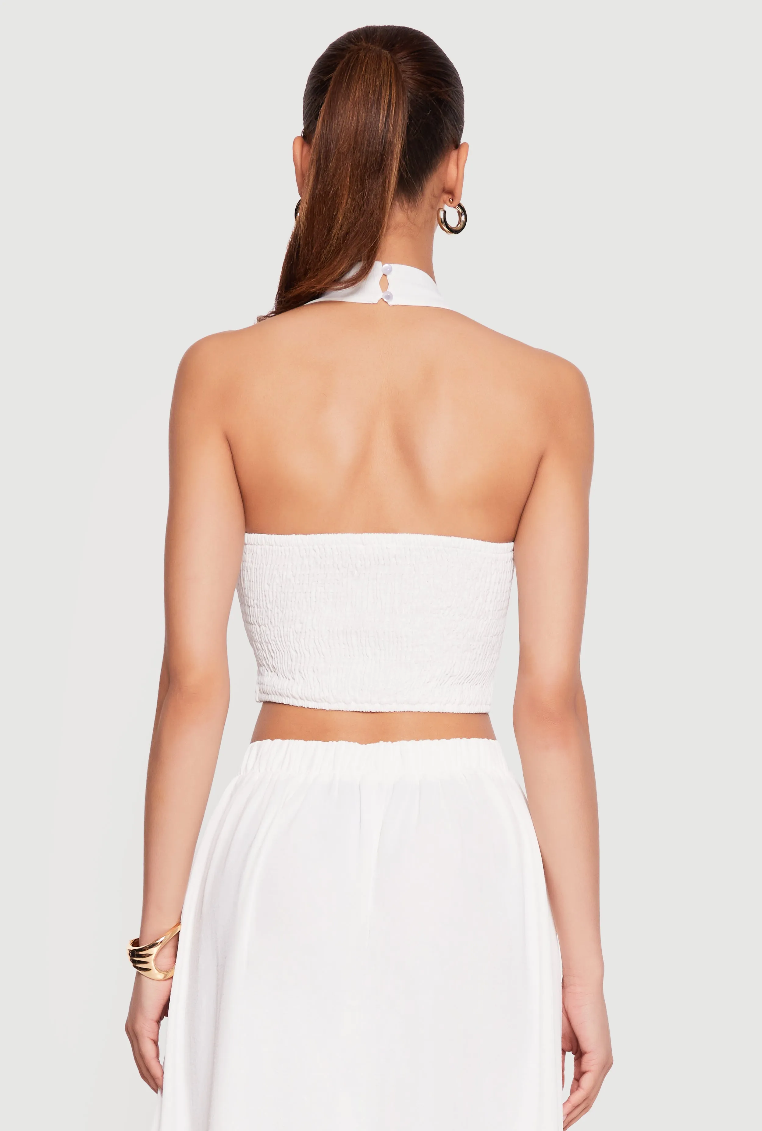 Airy Crepe Knit Halter Crop Top sold by Rainbow product image thumbnail 5