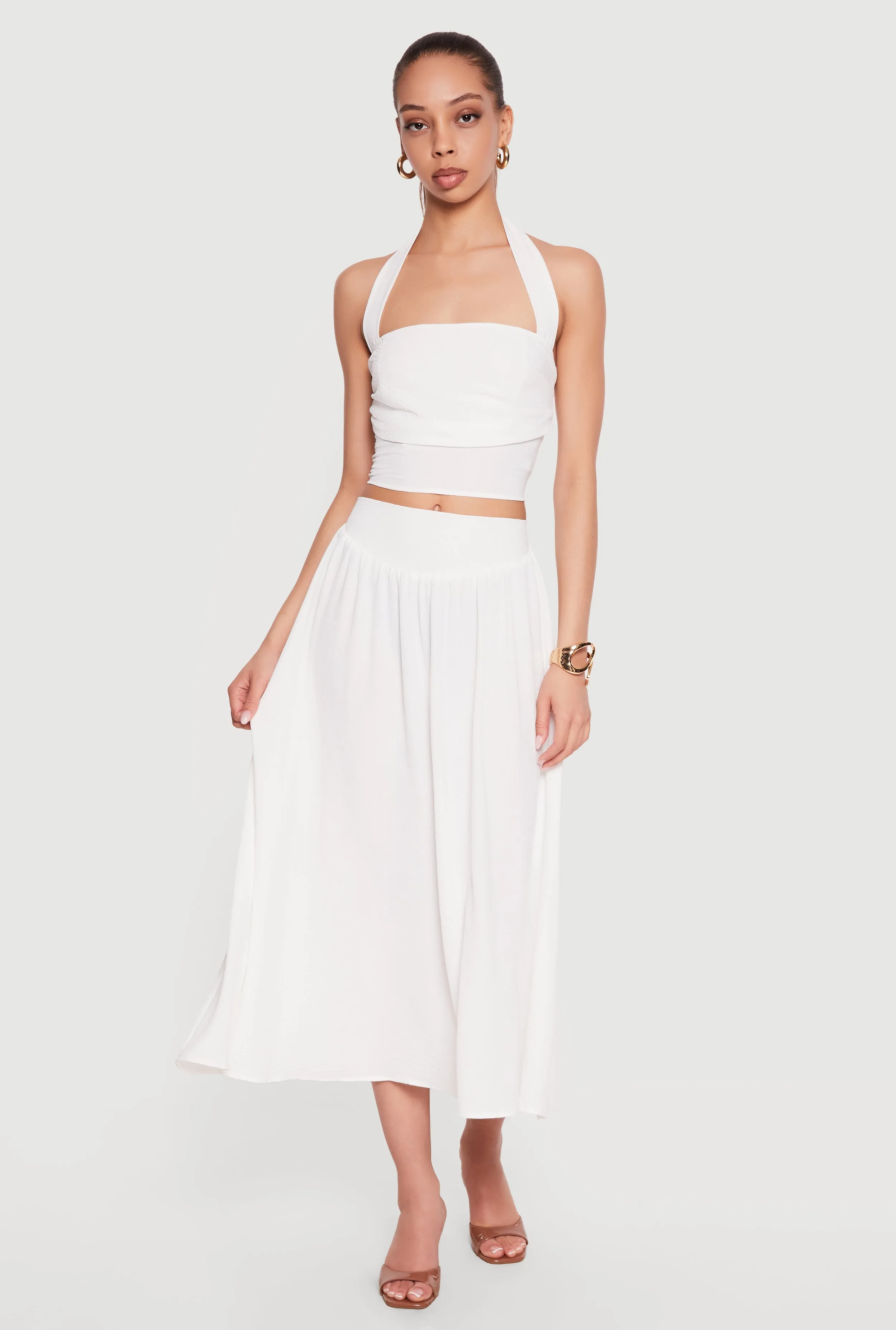 Airy Crepe Knit Halter Crop Top sold by Rainbow product image thumbnail 2