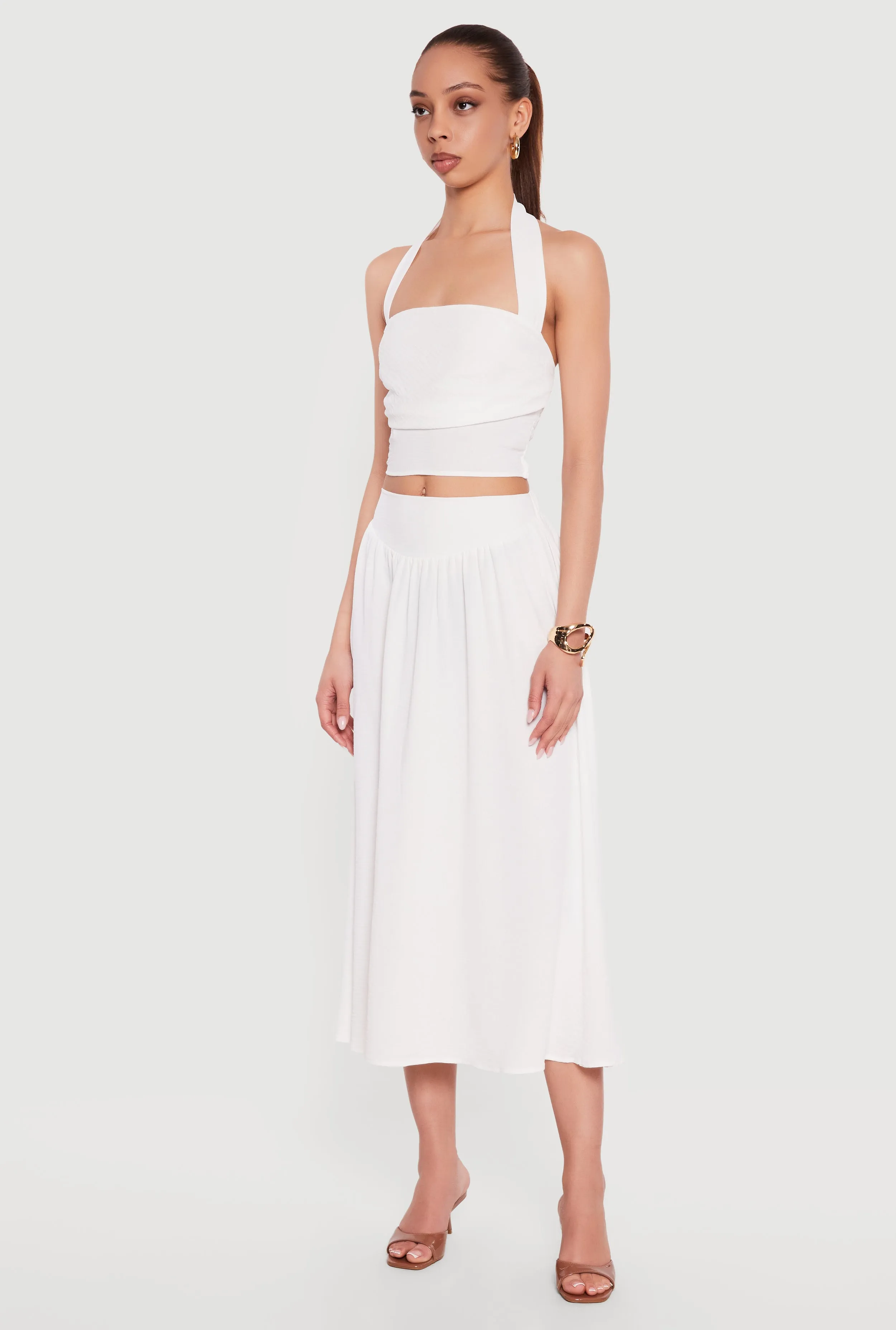 Airy Crepe Knit Halter Crop Top sold by Rainbow product image thumbnail 3