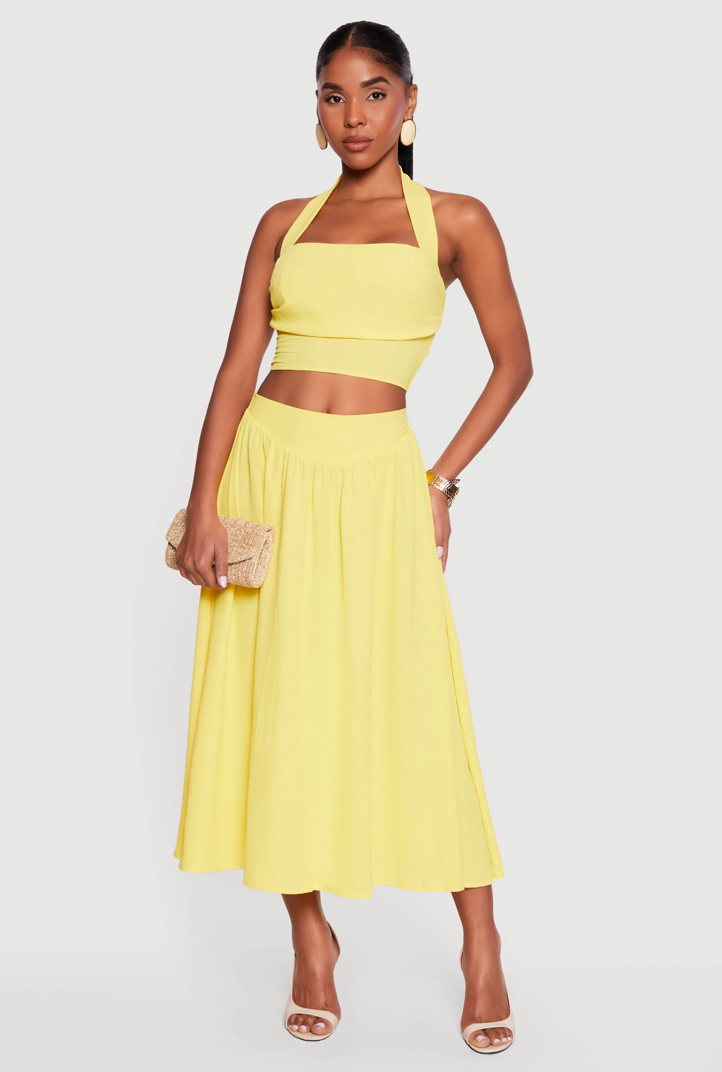 Airy Crepe Knit Halter Crop Top sold by Rainbow product image thumbnail 2