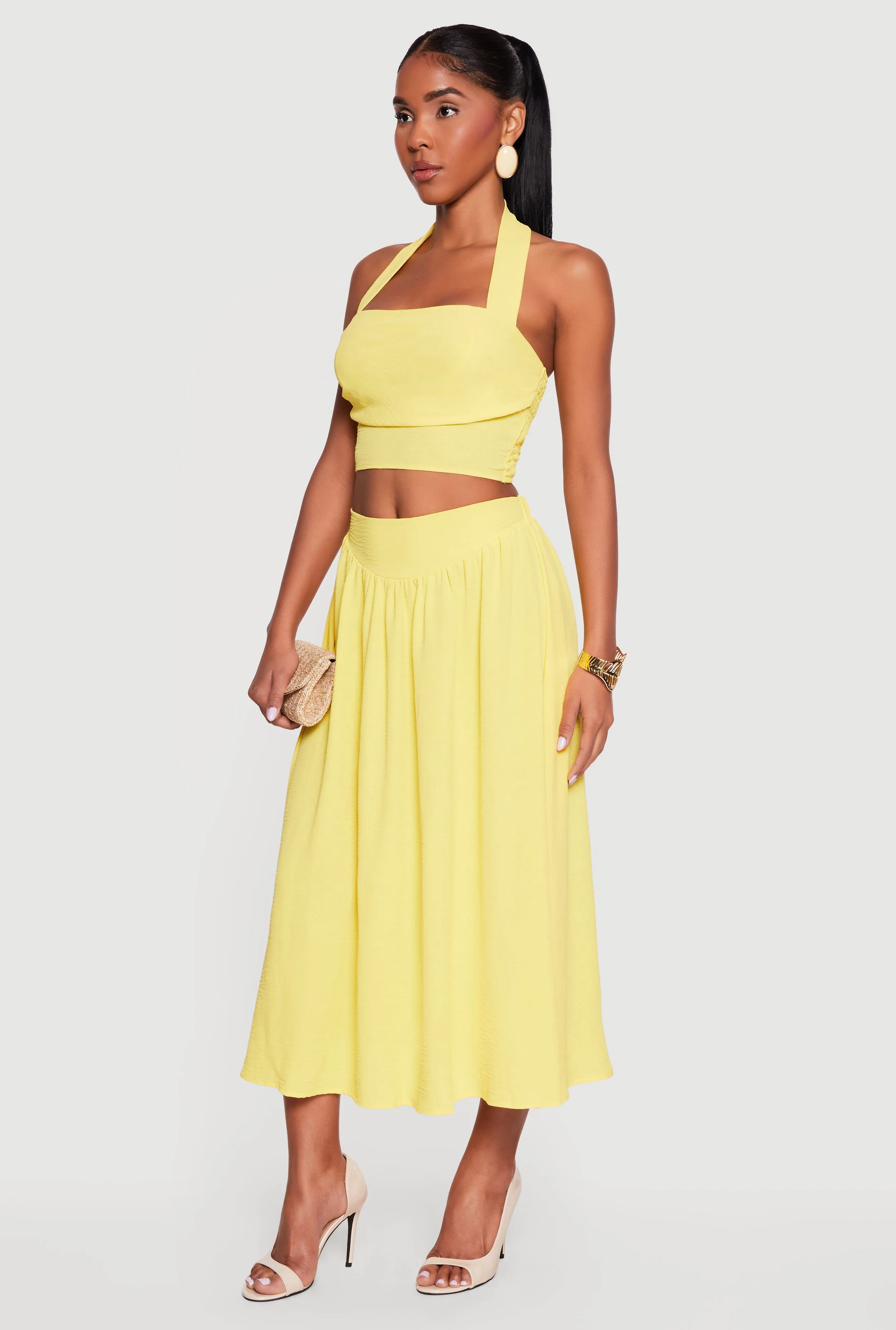 Airy Crepe Knit Halter Crop Top sold by Rainbow product image thumbnail 3