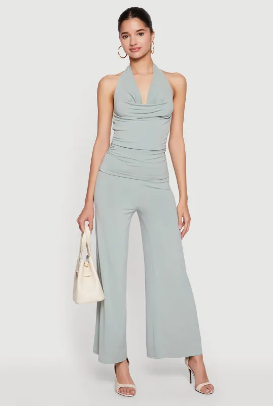 High Waisted Pull On Wide Leg Pants made by Rainbow