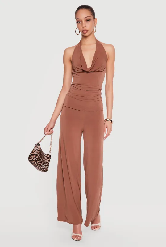 High Waisted Pull On Wide Leg Pants made by Rainbow