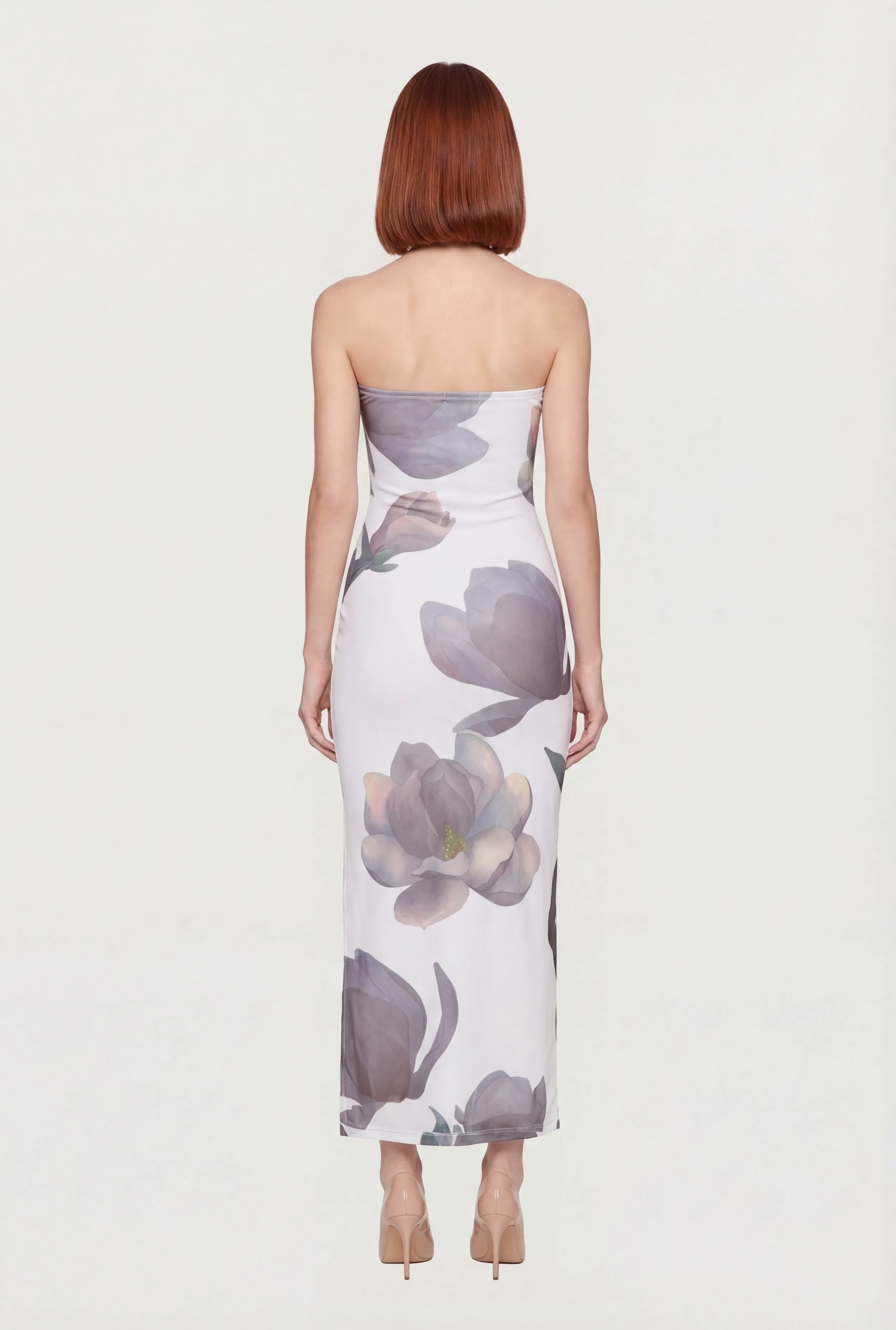 Strapless Floral Maxi Dress with Side Slit sold by Rainbow product image thumbnail 3