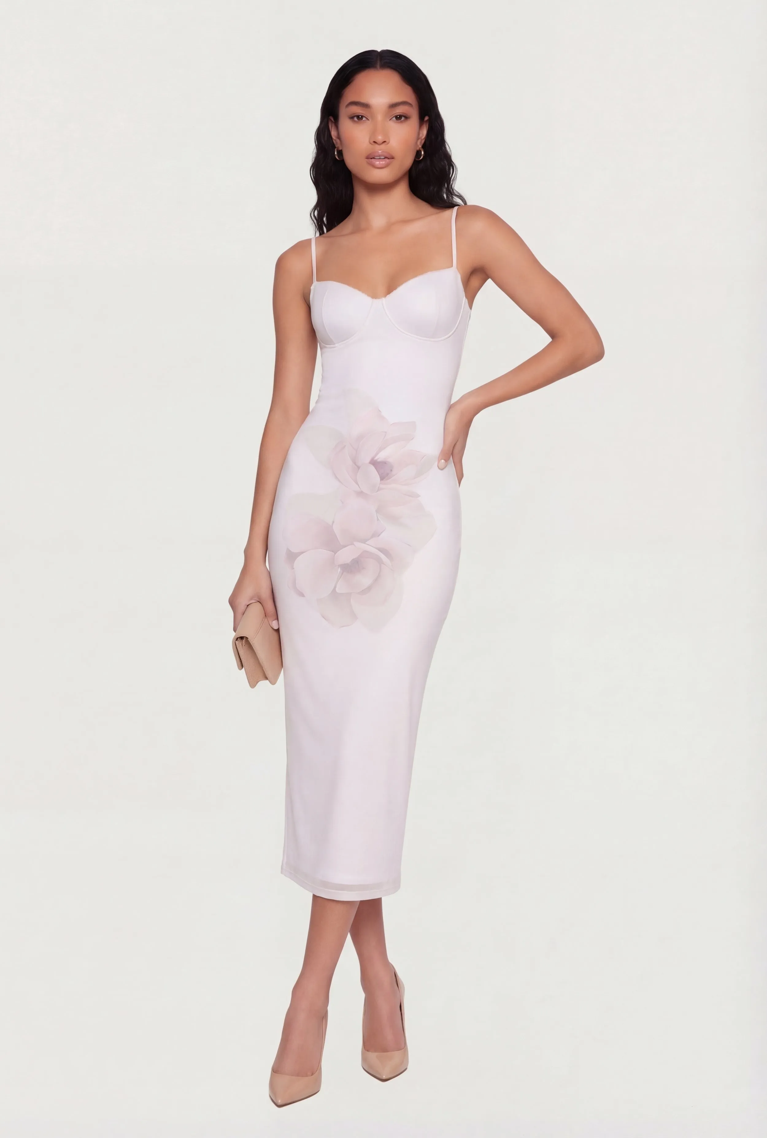 Floral Sweetheart Bustier Midi Dress sold by Rainbow