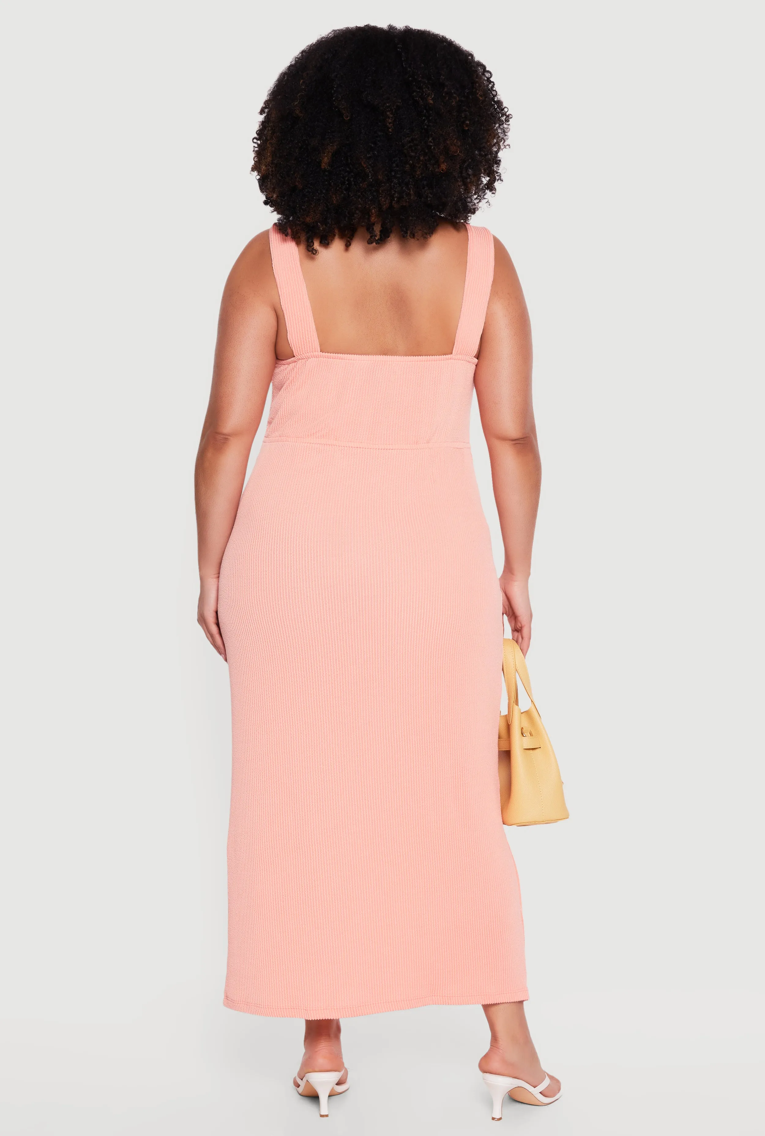 Plus Size Rib Knit Ruched Front Maxi Dress sold by Rainbow product image thumbnail 3