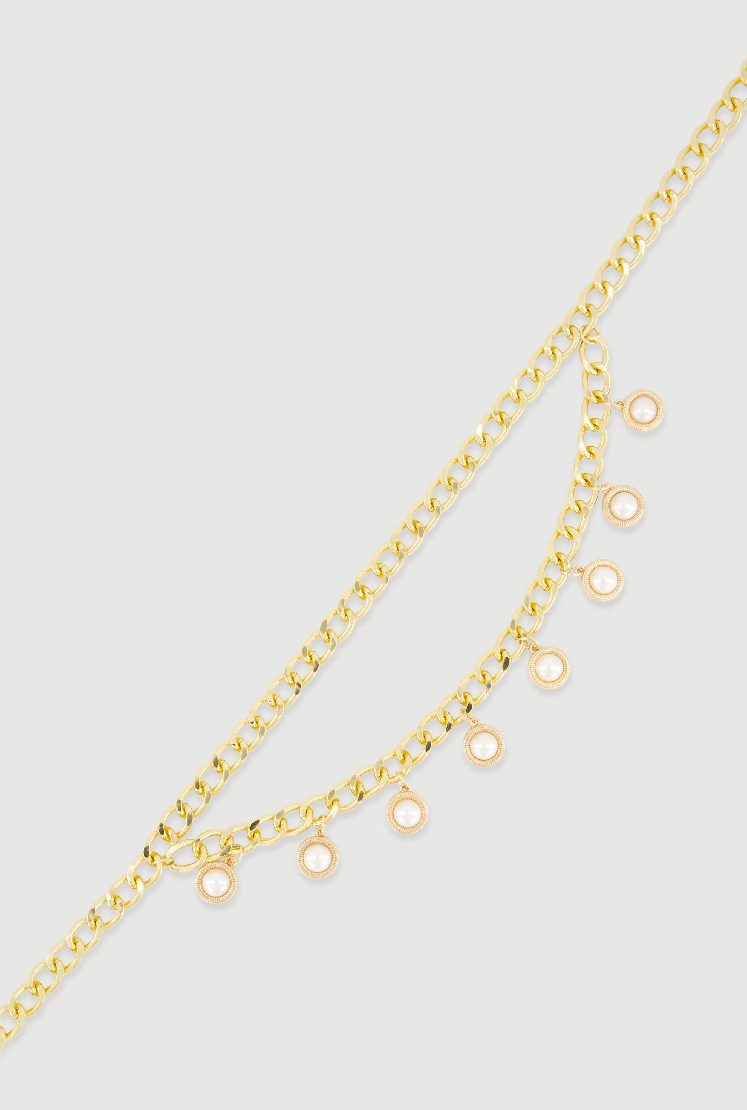 Faux Pearl Metallic Chain Belt sold by Rainbow product image thumbnail 3