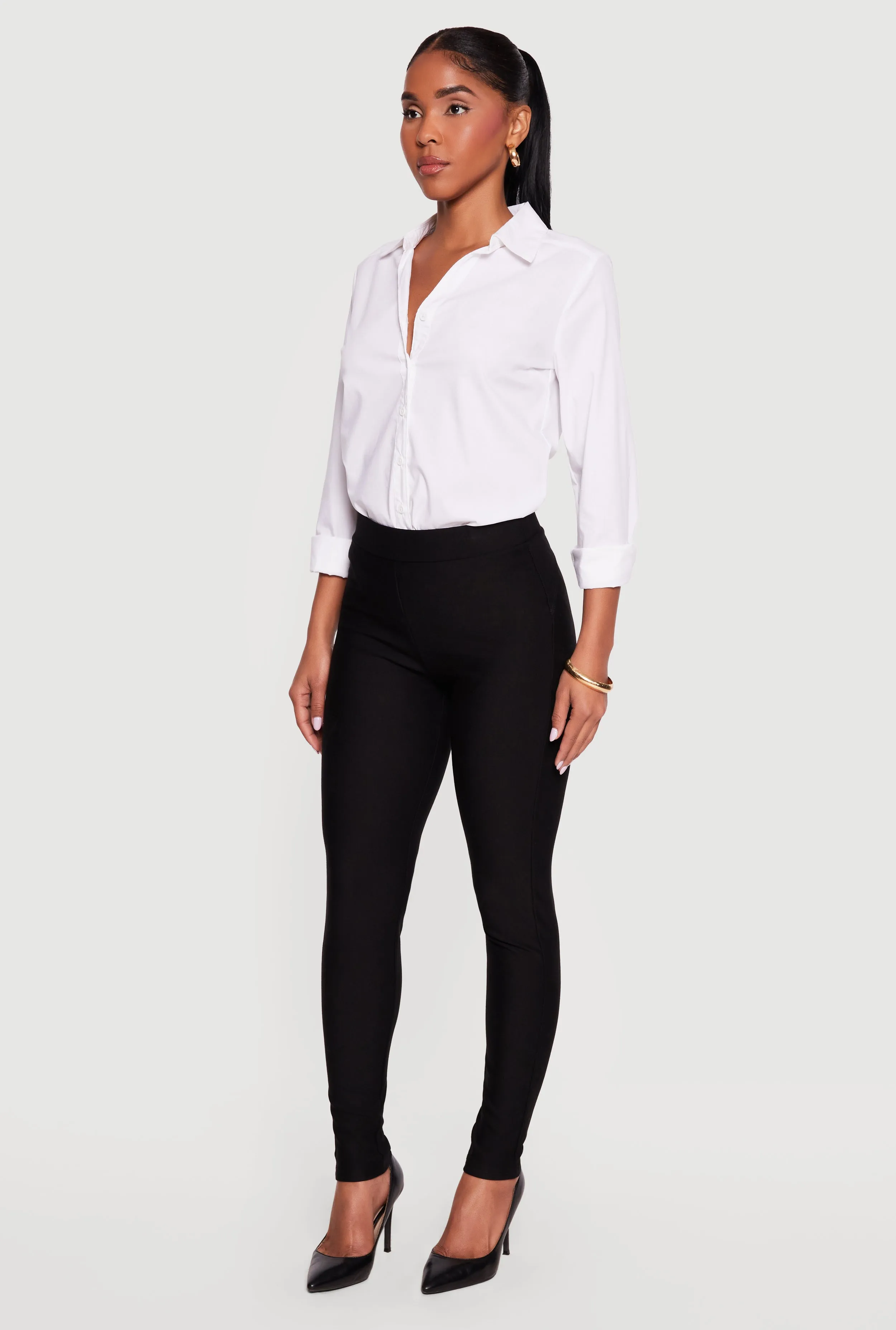 Solid Ponte High Waisted Skinny Pants sold by Rainbow product image thumbnail 2