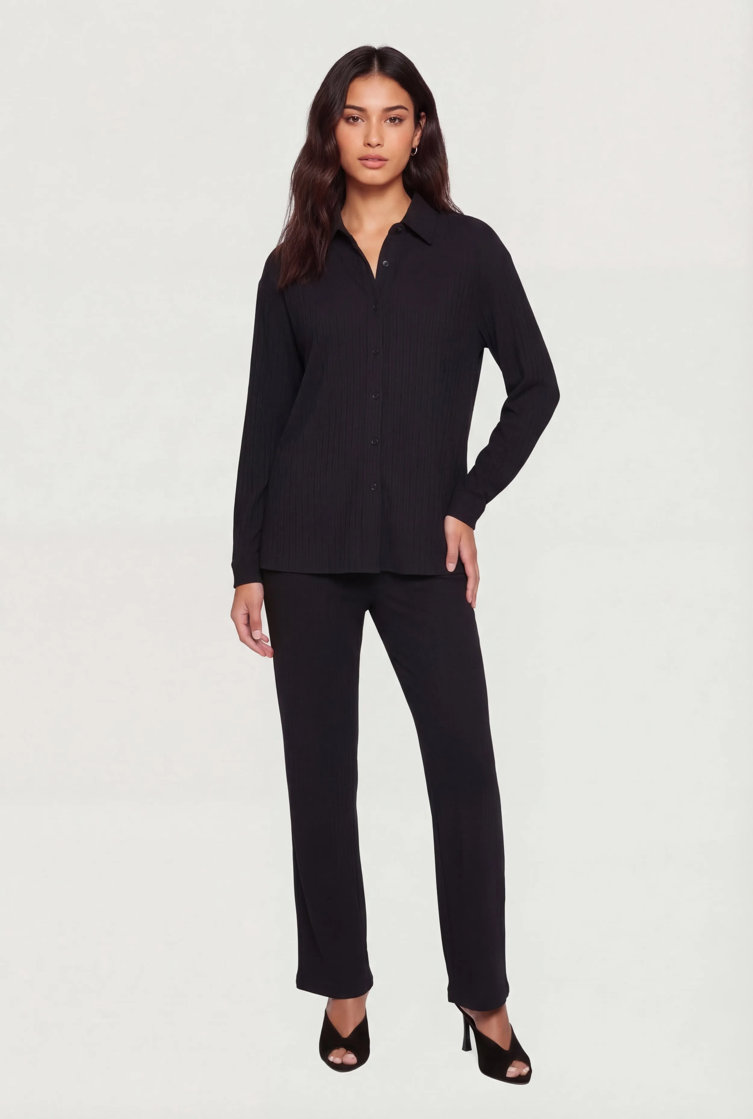 Textured Ribbed Knit Pull On Pants sold by Rainbow