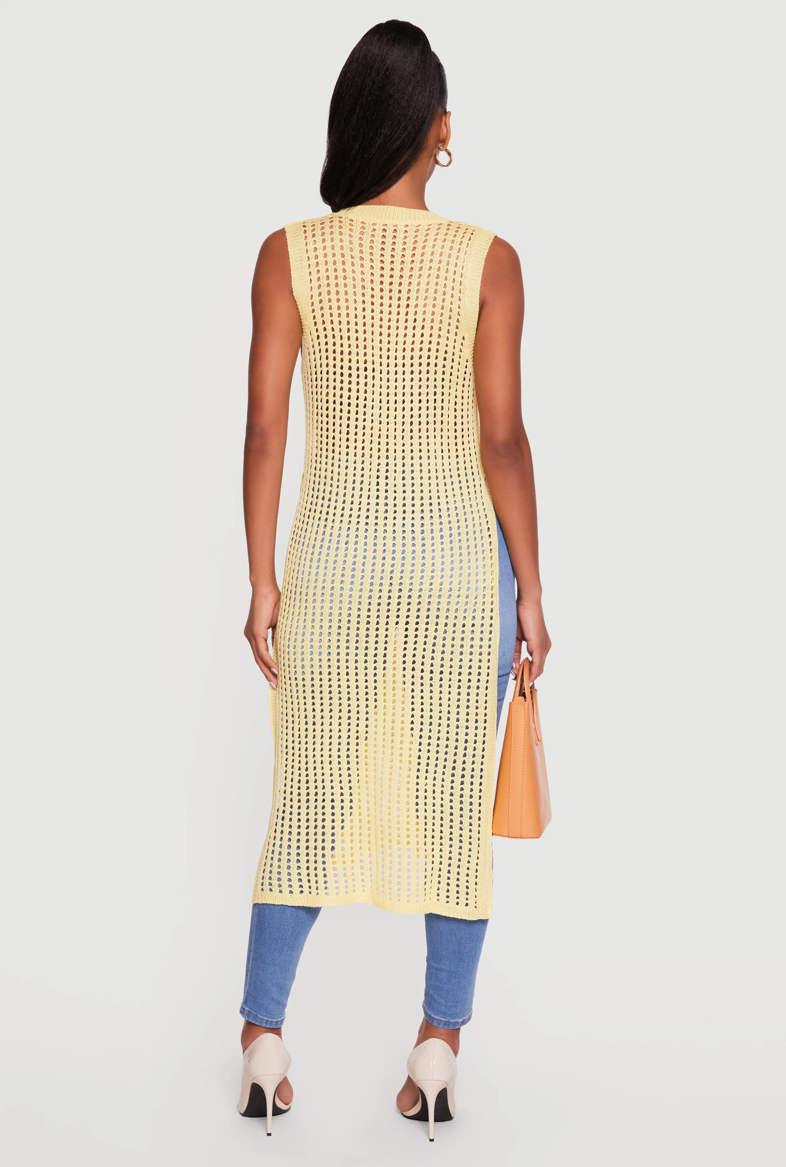 Crochet Sleeveless Side Slit Maxi Top sold by Rainbow product image thumbnail 3