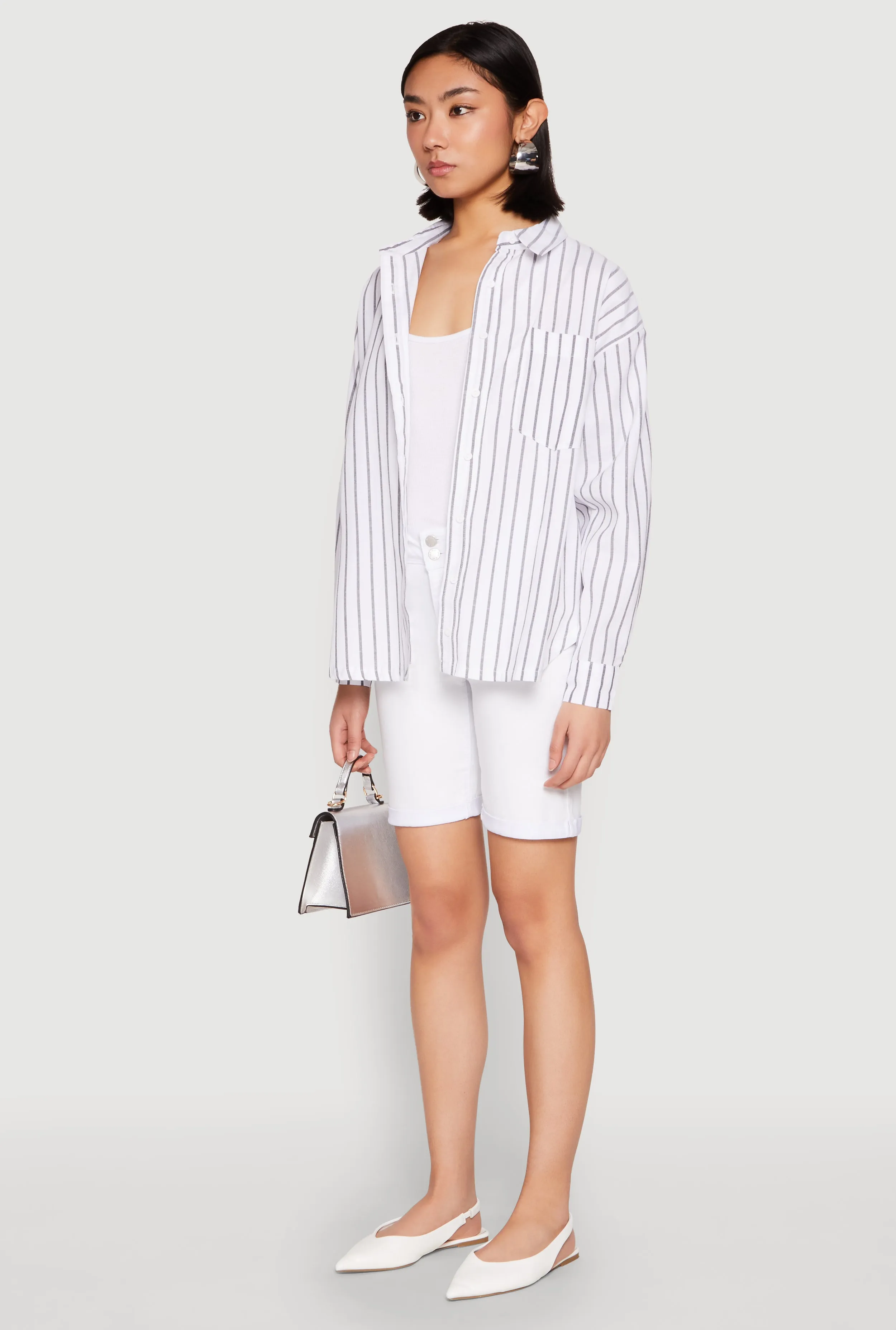 Iris Striped Button Front Shirt sold by Rainbow product image thumbnail 5