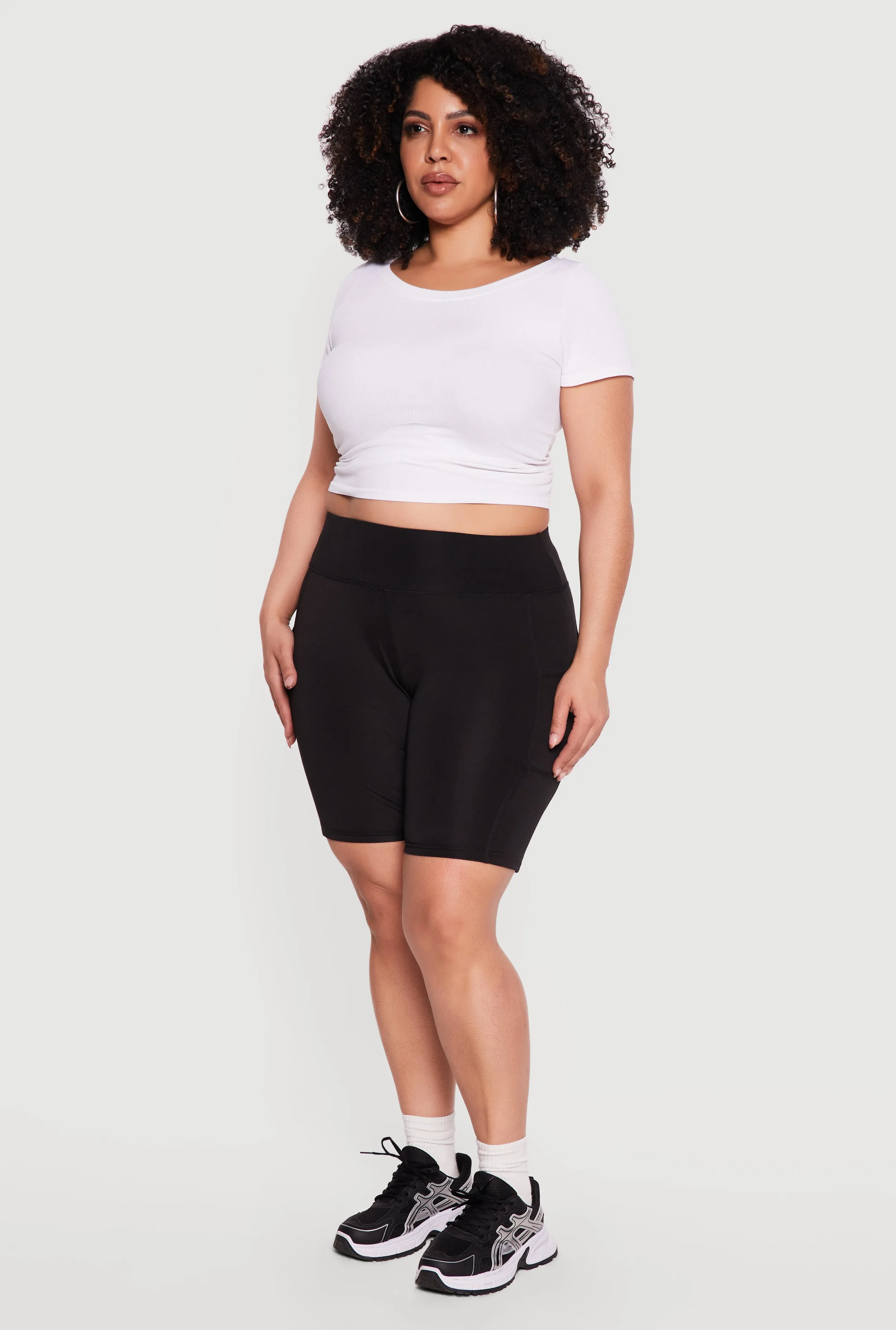 Plus Size High Waisted Side Pocket Bike Shorts sold by Rainbow product image thumbnail 2