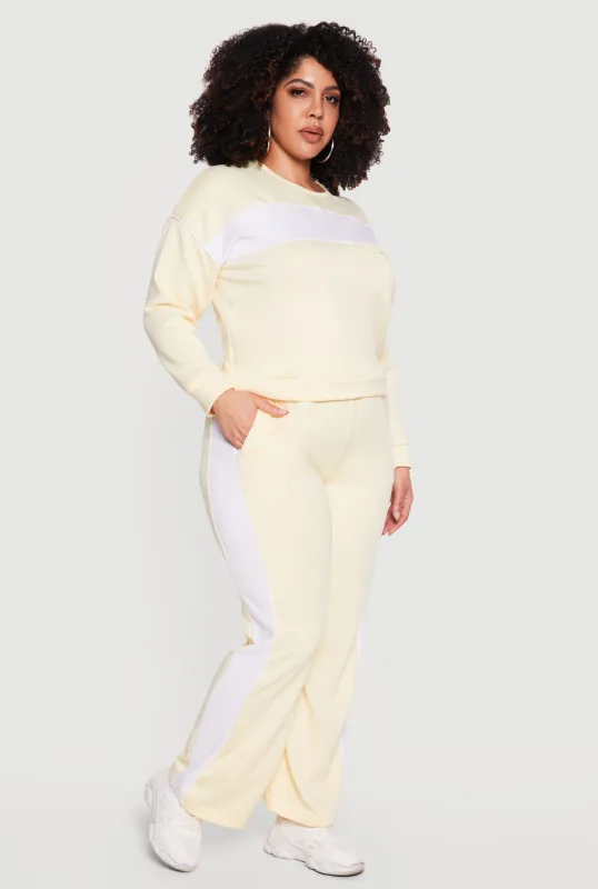 Plus Size Side Striped Pants with Zip Pockets made by Rainbow