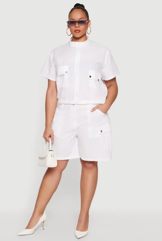 Plus Size High Waisted Cargo Shorts sold by Rainbow