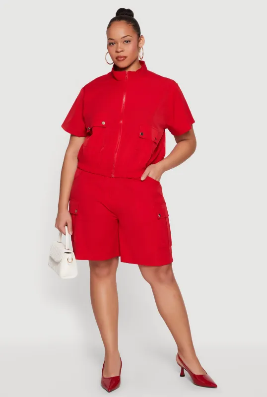 Plus Size High Waisted Cargo Shorts sold by Rainbow