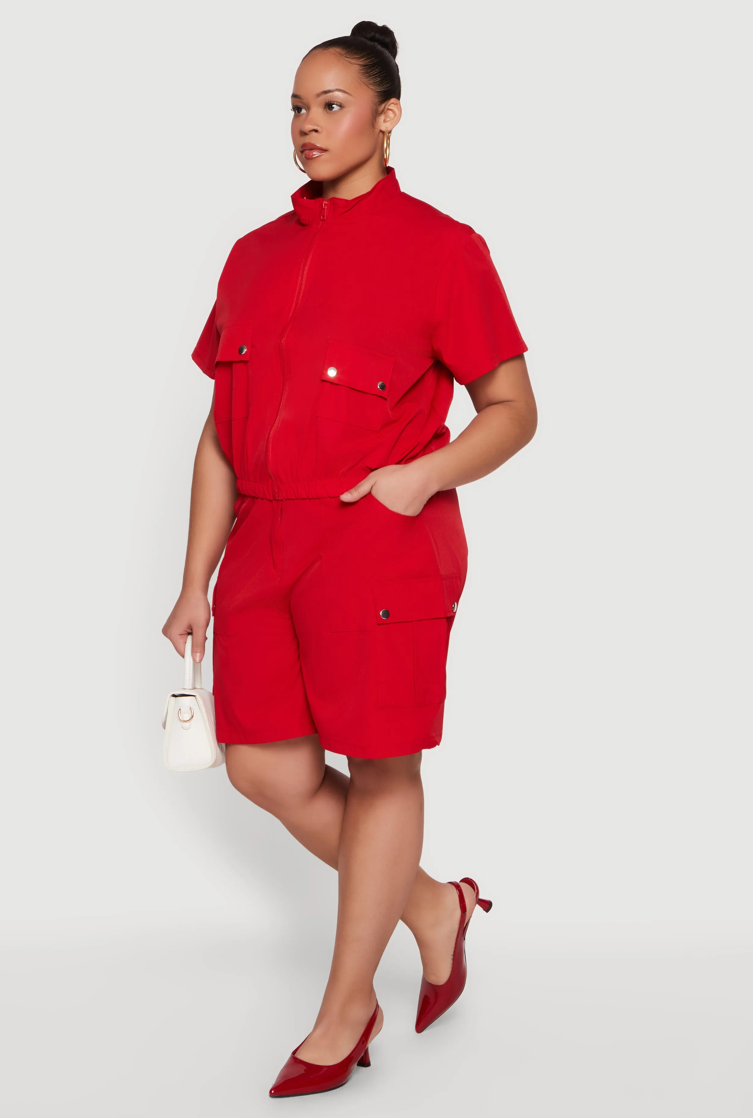 Plus Size High Waisted Cargo Shorts sold by Rainbow product image thumbnail 2