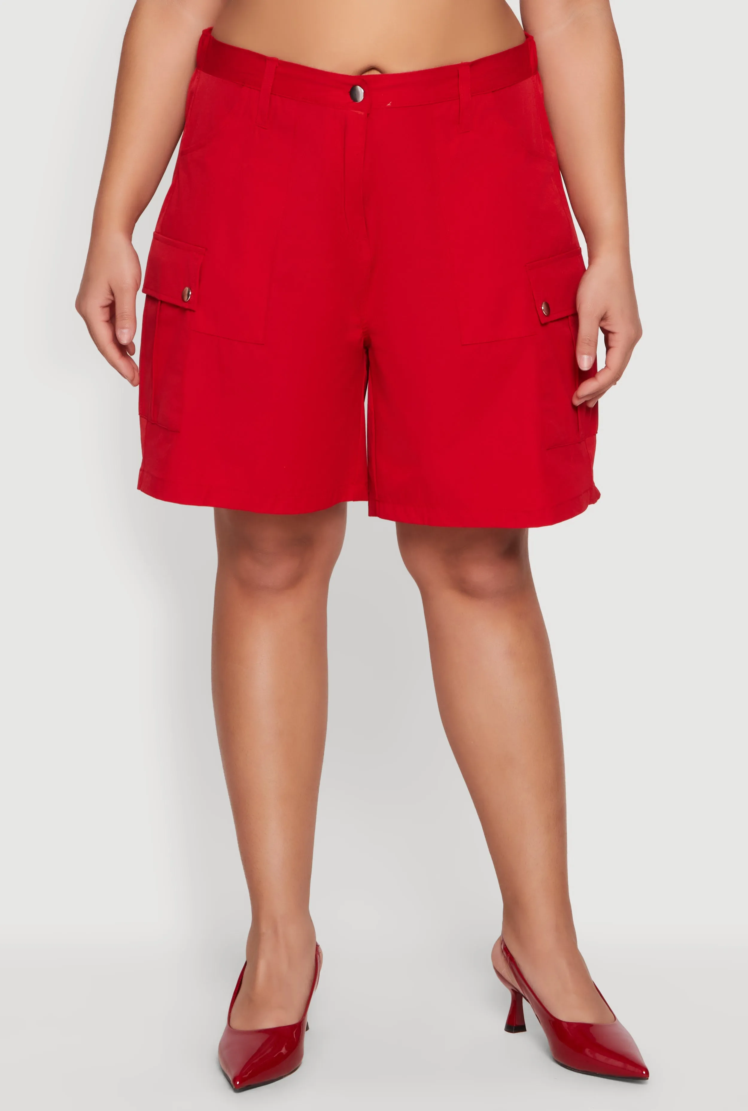 Plus Size High Waisted Cargo Shorts sold by Rainbow product image thumbnail 3