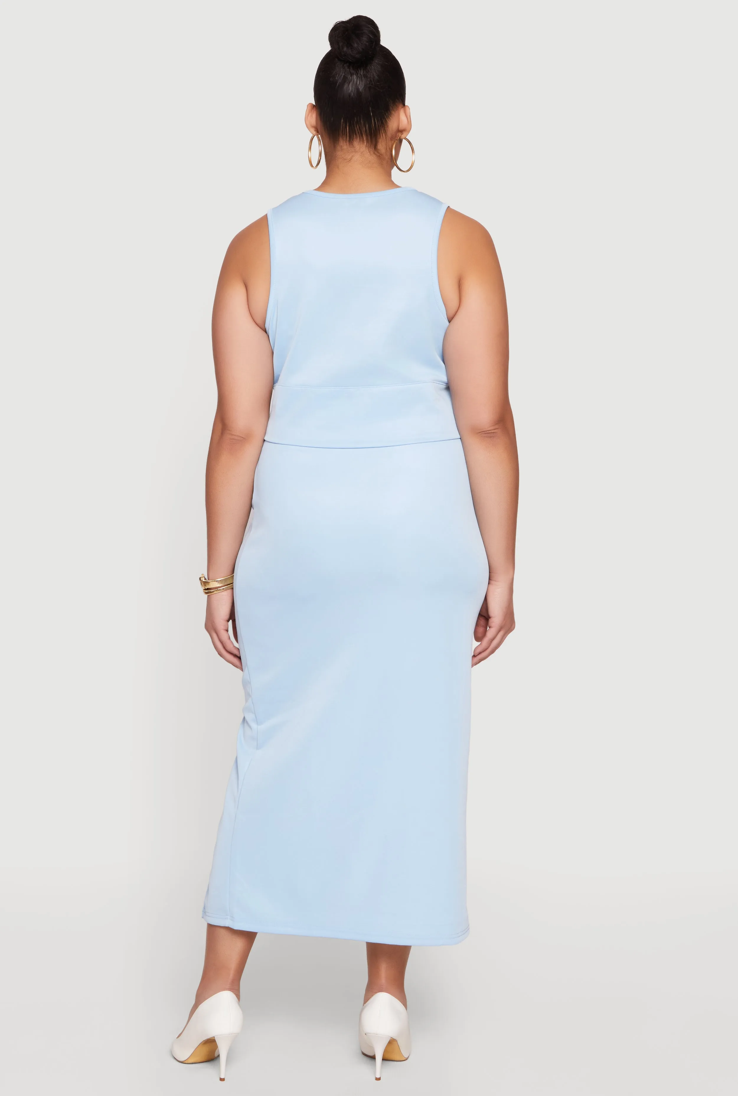 Plus Size High Neck Crop Top and Skirt 2 Piece Set sold by Rainbow product image thumbnail 3