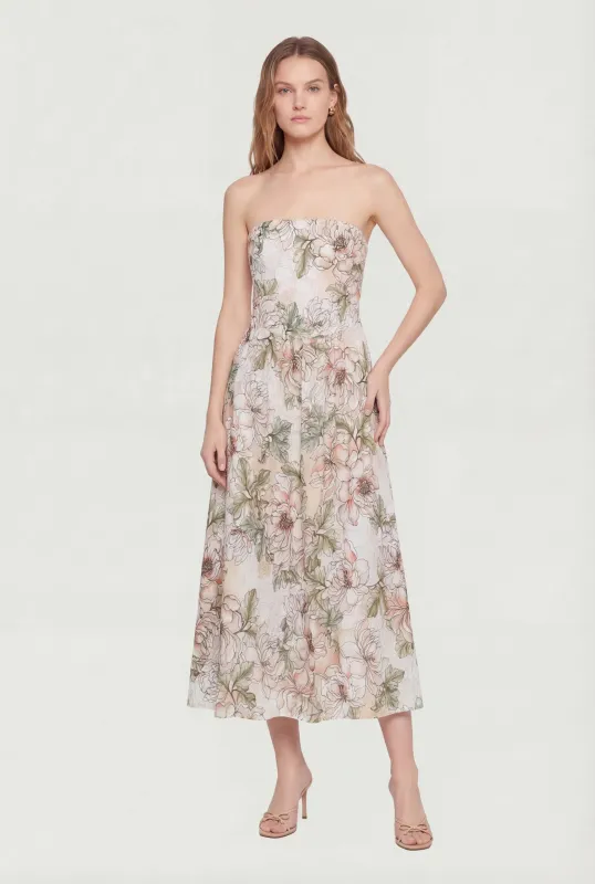 Floral Strapless Smocked Back Maxi Dress made by Rainbow