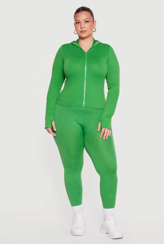 Plus Size Acid Wash Seamless Ribbed Leggings made by Rainbow