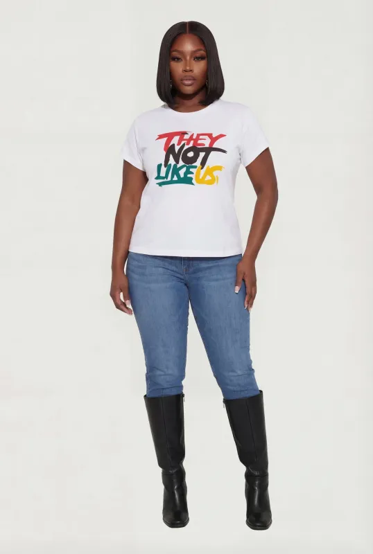 Plus Size They Not Like Us Graphic Tee made by Rainbow