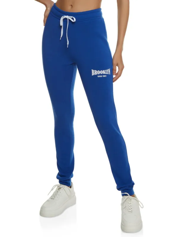 Brooklyn Good Vibes Drawstring Joggers sold by Rainbow