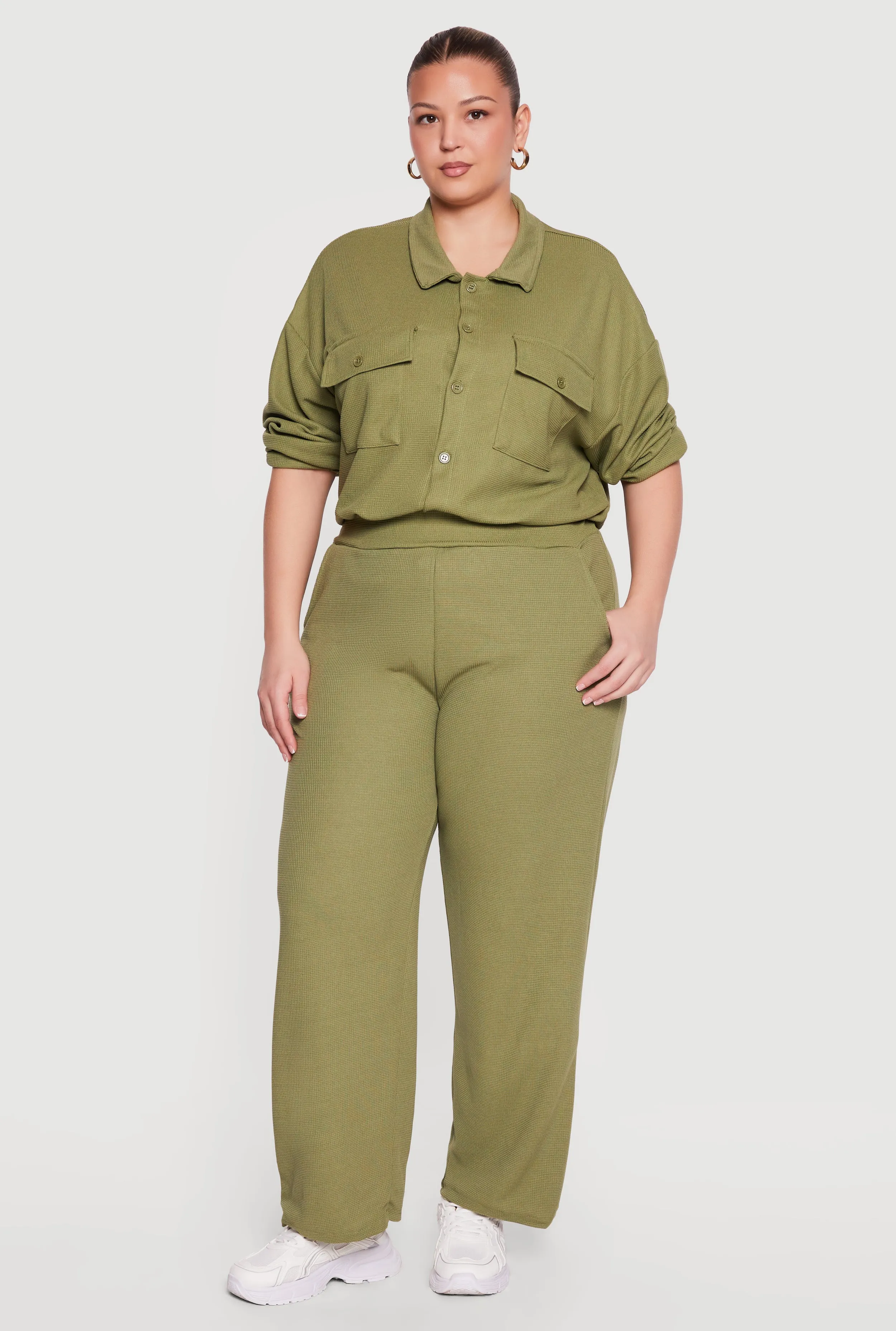 Plus Size Wide Leg Textured Knit Pants sold by Rainbow product image thumbnail 4
