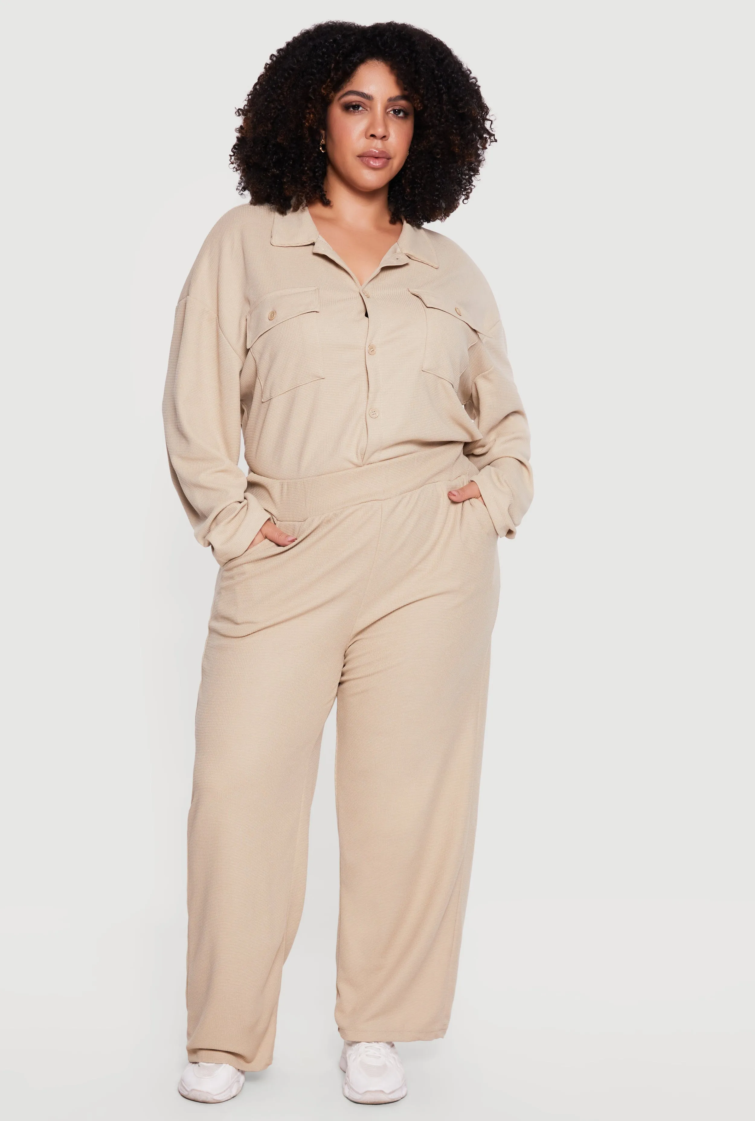 Plus Size Wide Leg Textured Knit Pants sold by Rainbow product image thumbnail 3