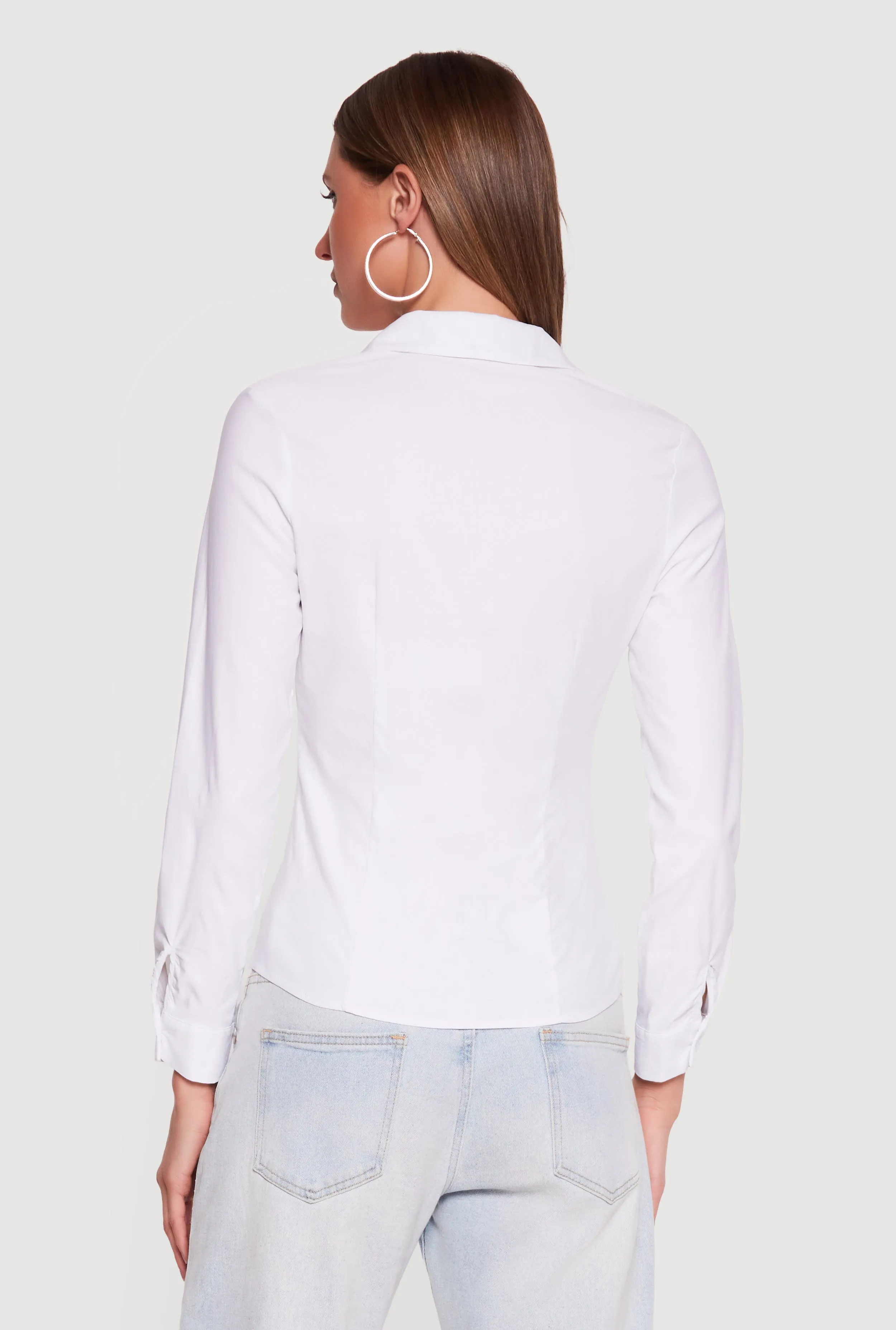 Long Sleeve Collared Button Front Shirt sold by Rainbow product image thumbnail 5