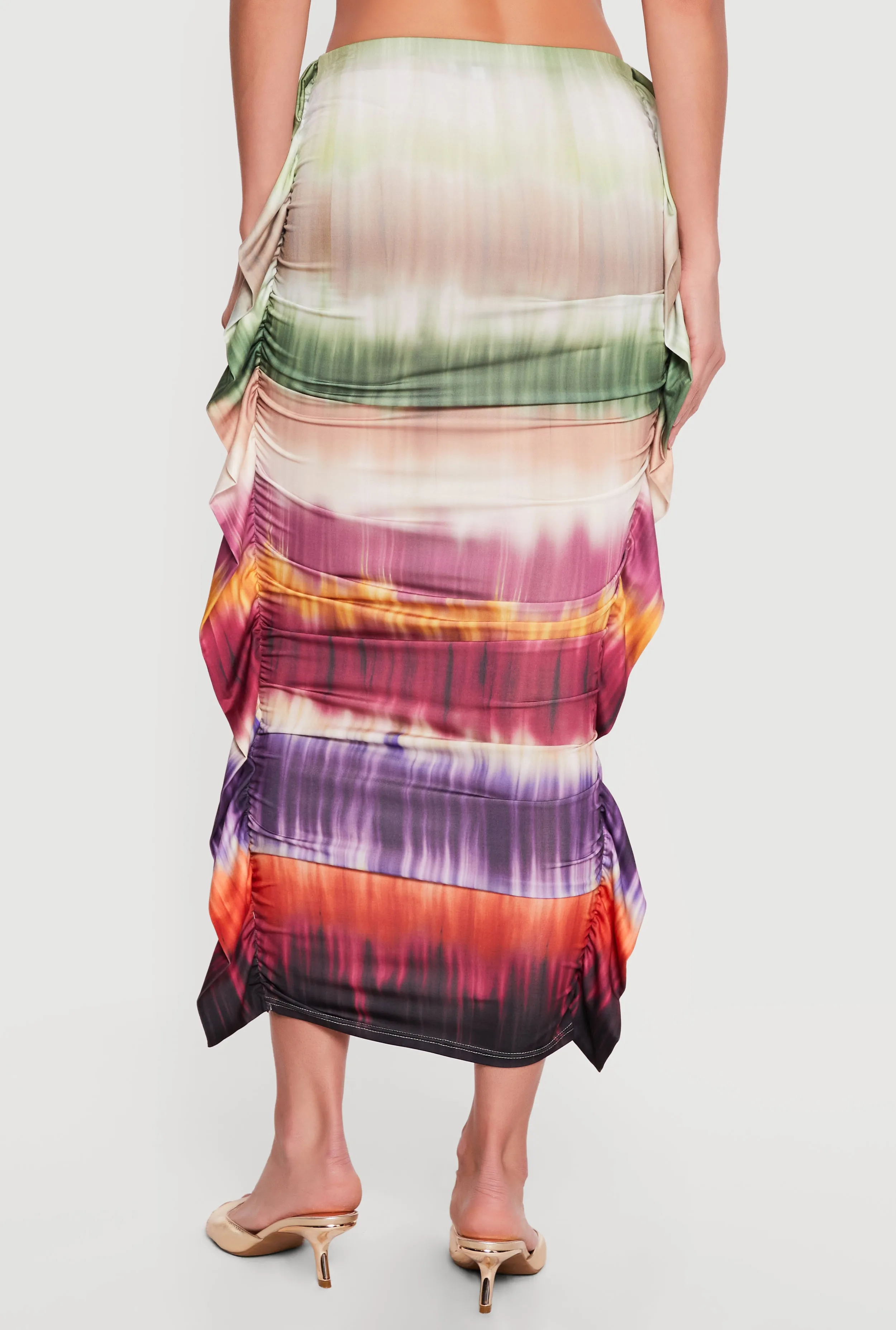 Ruched Midi Skirt with Side Ruffles sold by Rainbow product image thumbnail 5