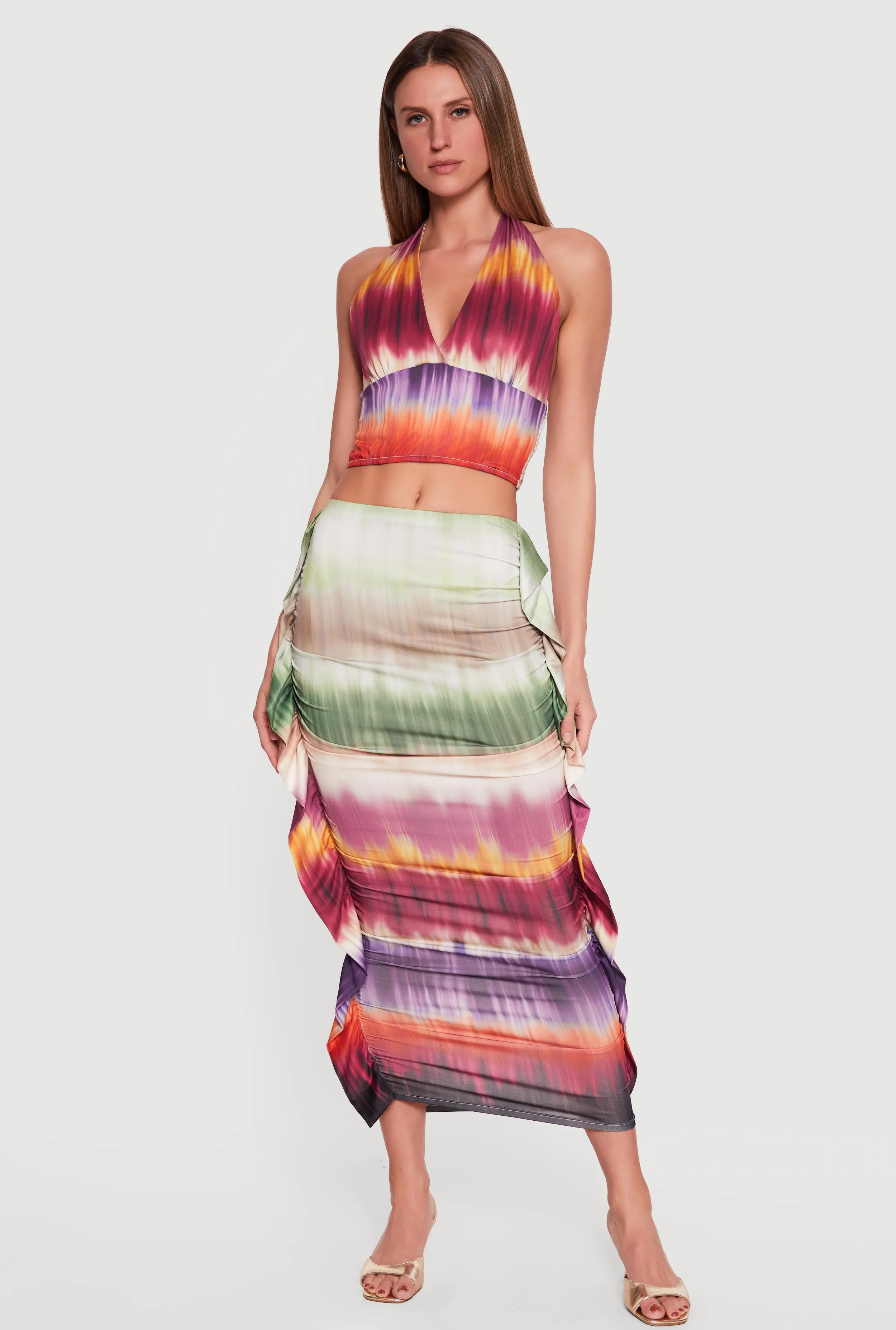 Smocked Back Halter Crop Top sold by Rainbow product image thumbnail 2
