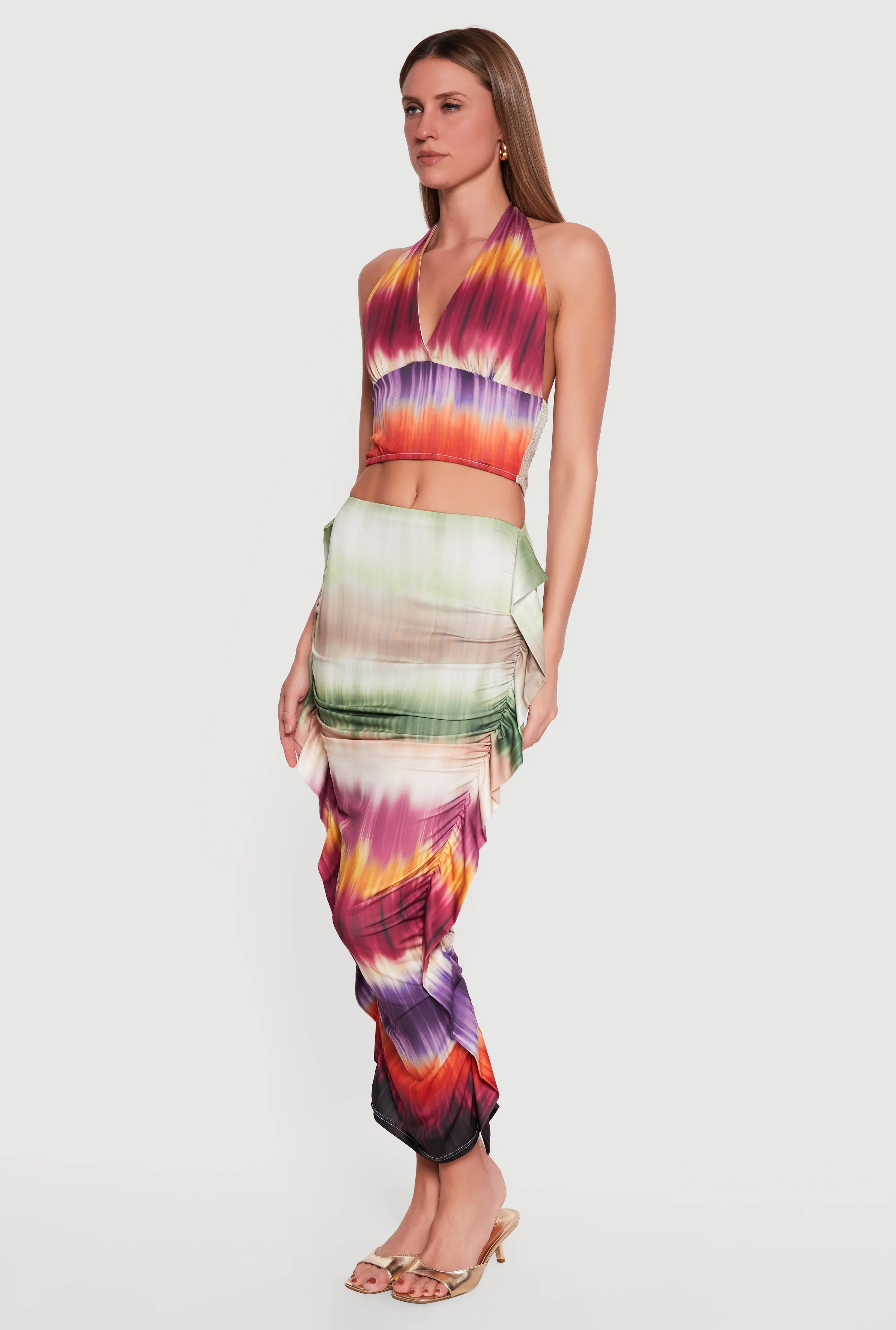 Smocked Back Halter Crop Top sold by Rainbow product image thumbnail 3