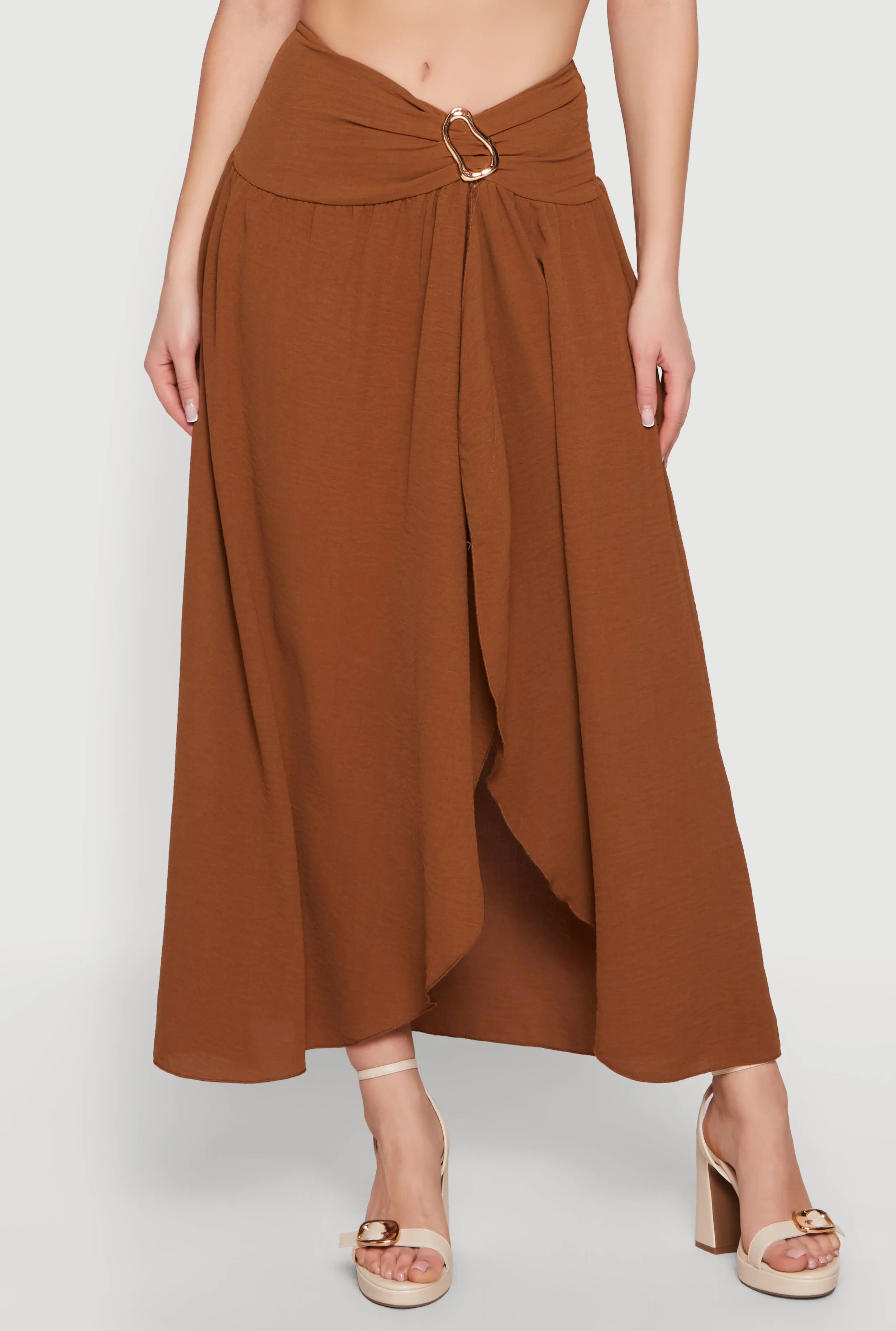 Metallic Detail Faux Wrap Maxi Skirt sold by Rainbow product image thumbnail 3