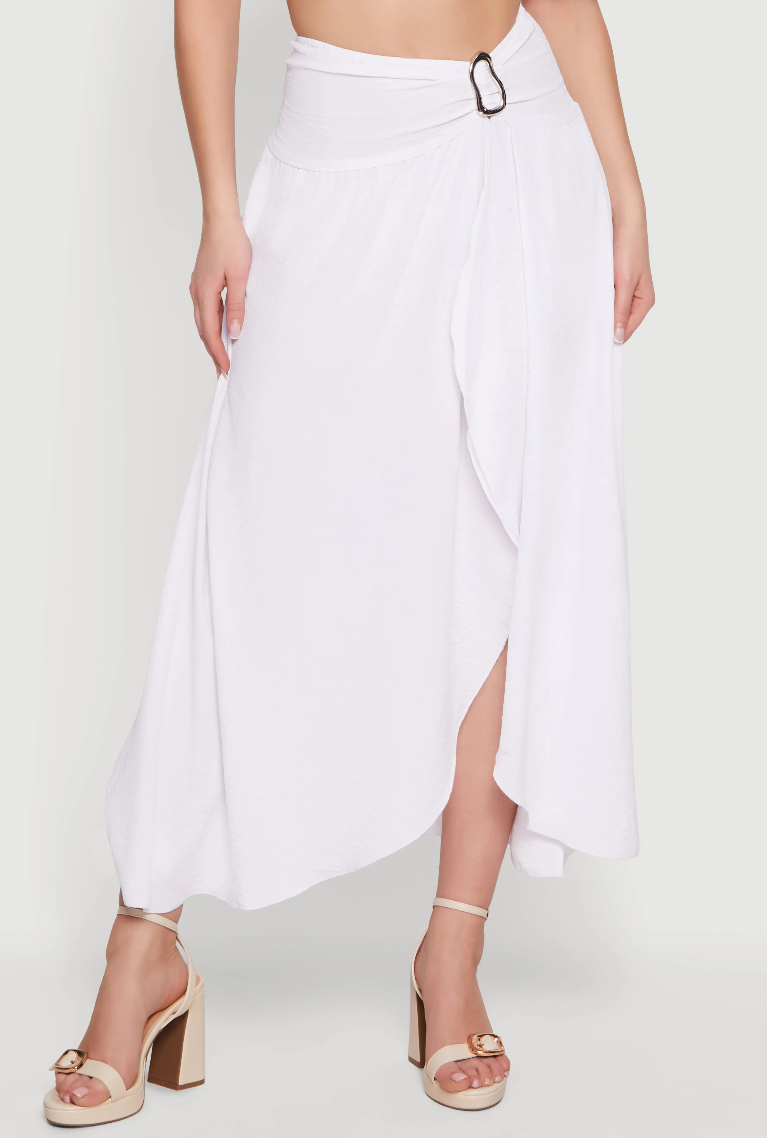 Metallic Detail Faux Wrap Maxi Skirt sold by Rainbow product image thumbnail 3