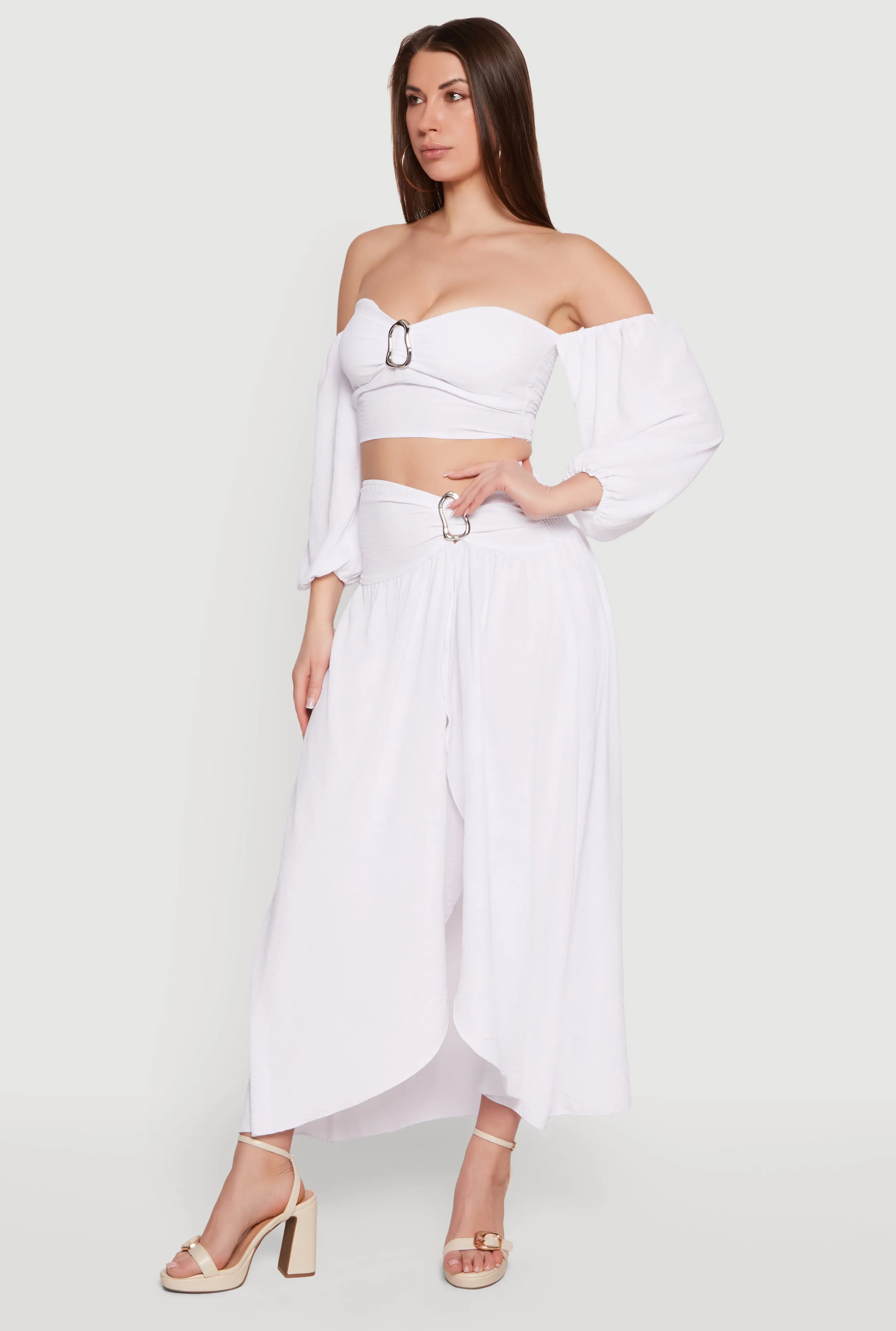 Metallic Detail Faux Wrap Maxi Skirt sold by Rainbow product image thumbnail 2