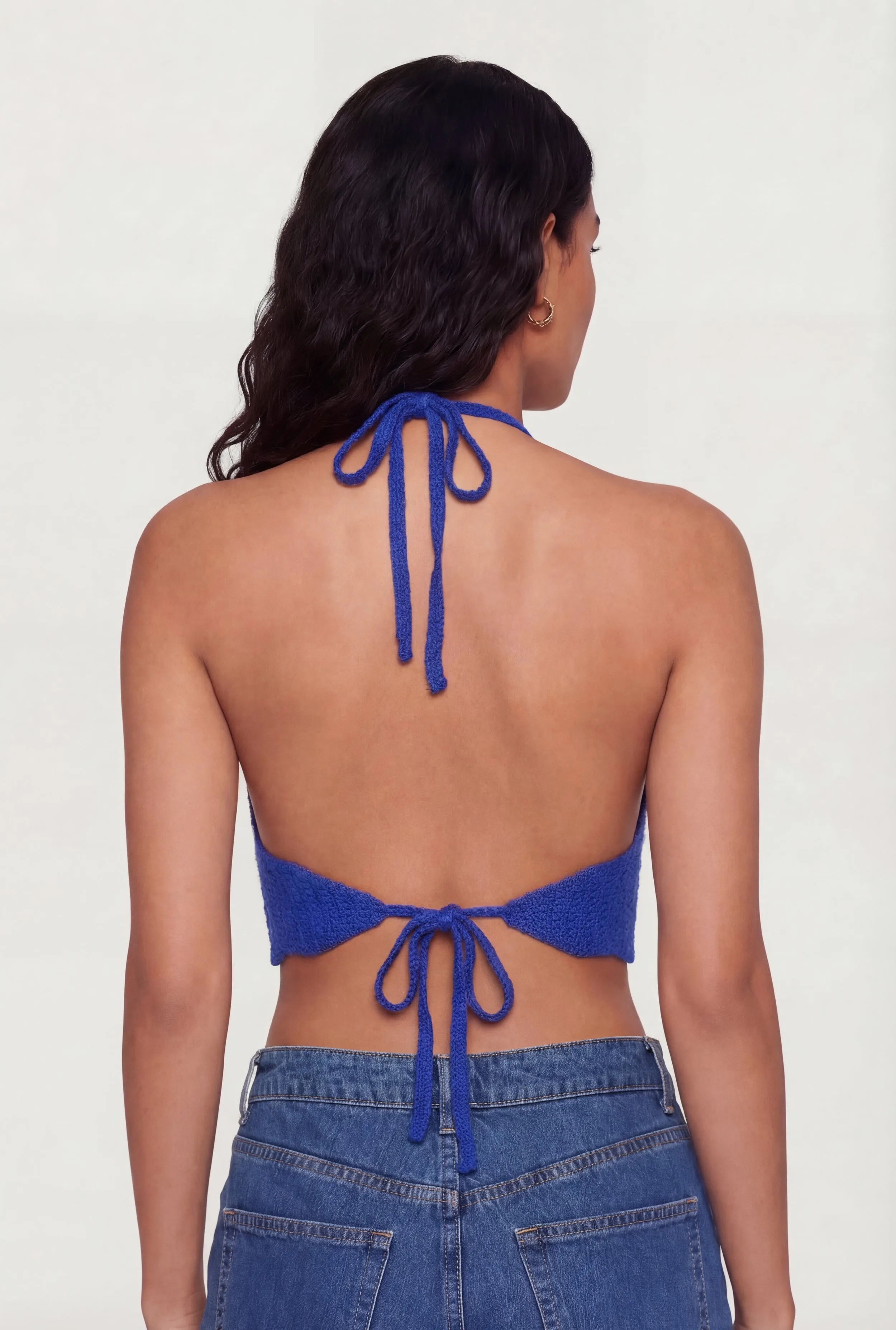 Crochet Scalloped Hem Halter Crop Top sold by Rainbow product image thumbnail 5