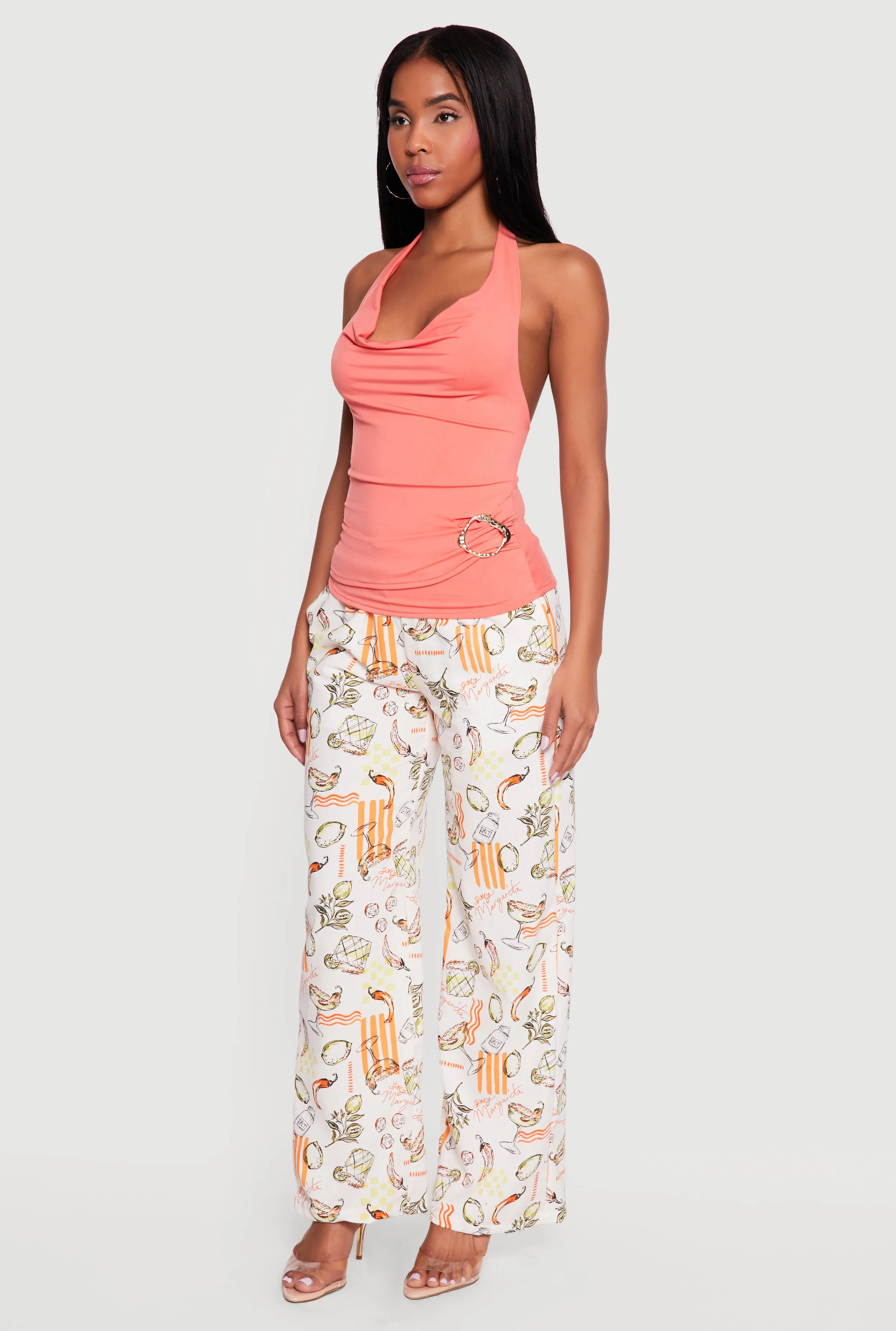 Metallic Detail Cowl Neck Halter Blouse sold by Rainbow product image thumbnail 3