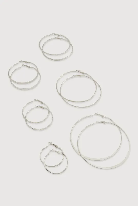 Hoop Earrings Set of 6 made by Rainbow