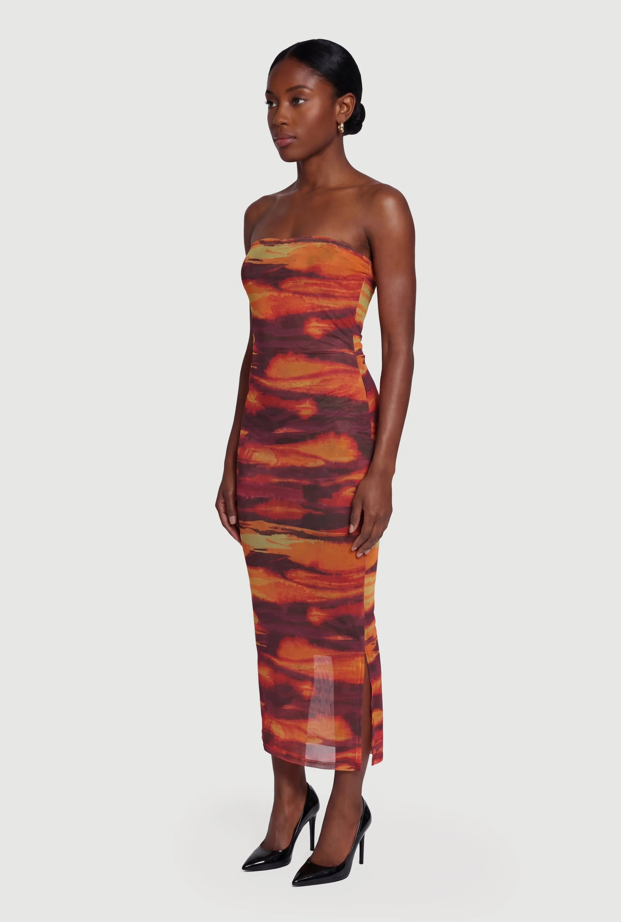 Abstract Print Mesh Tube Dress sold by Rainbow product image thumbnail 2