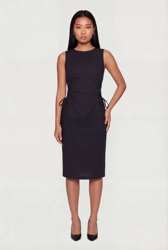 Lace Up Side Detail Sleeveless Midi Dress made by Rainbow