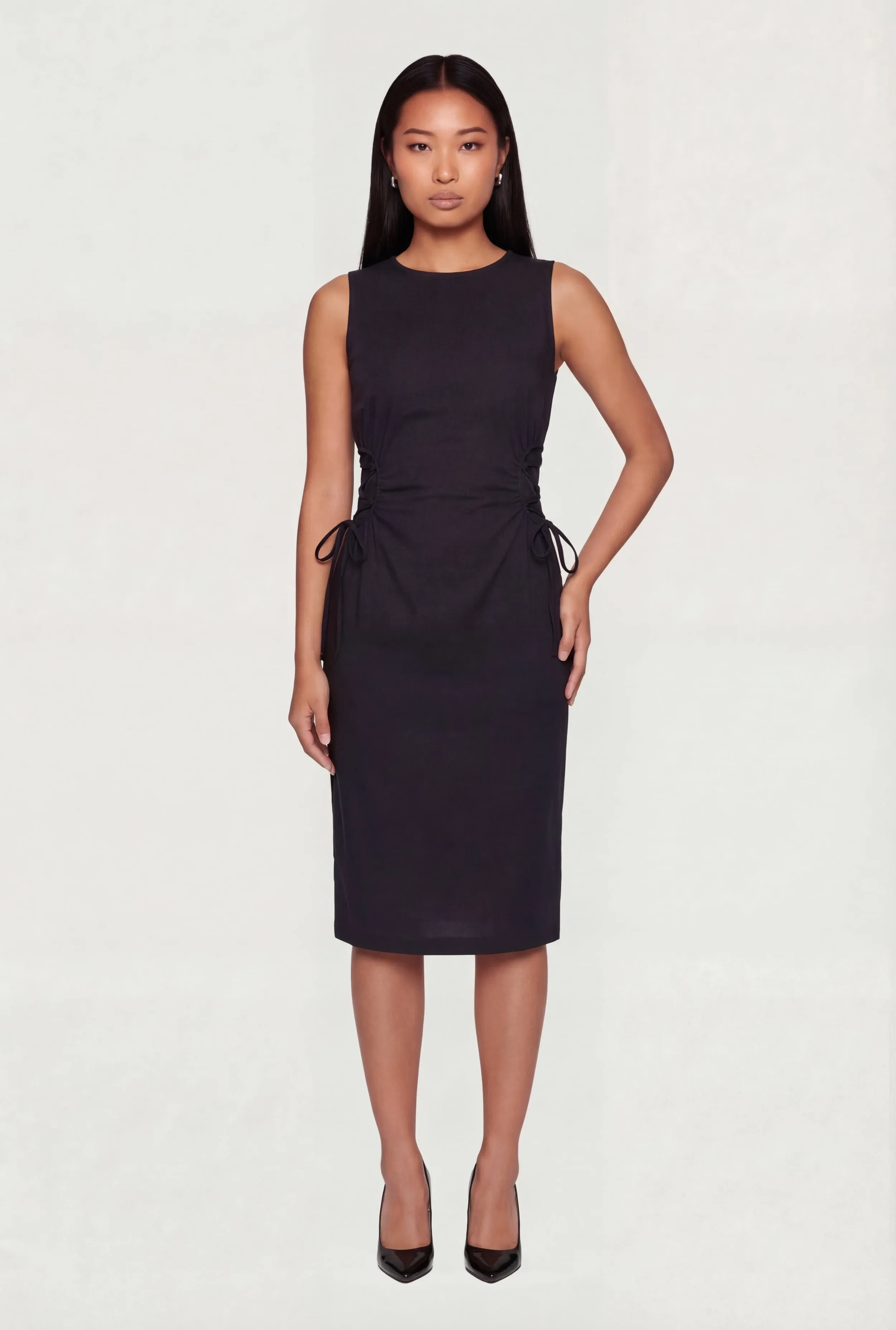 Lace Up Side Detail Sleeveless Midi Dress sold by Rainbow