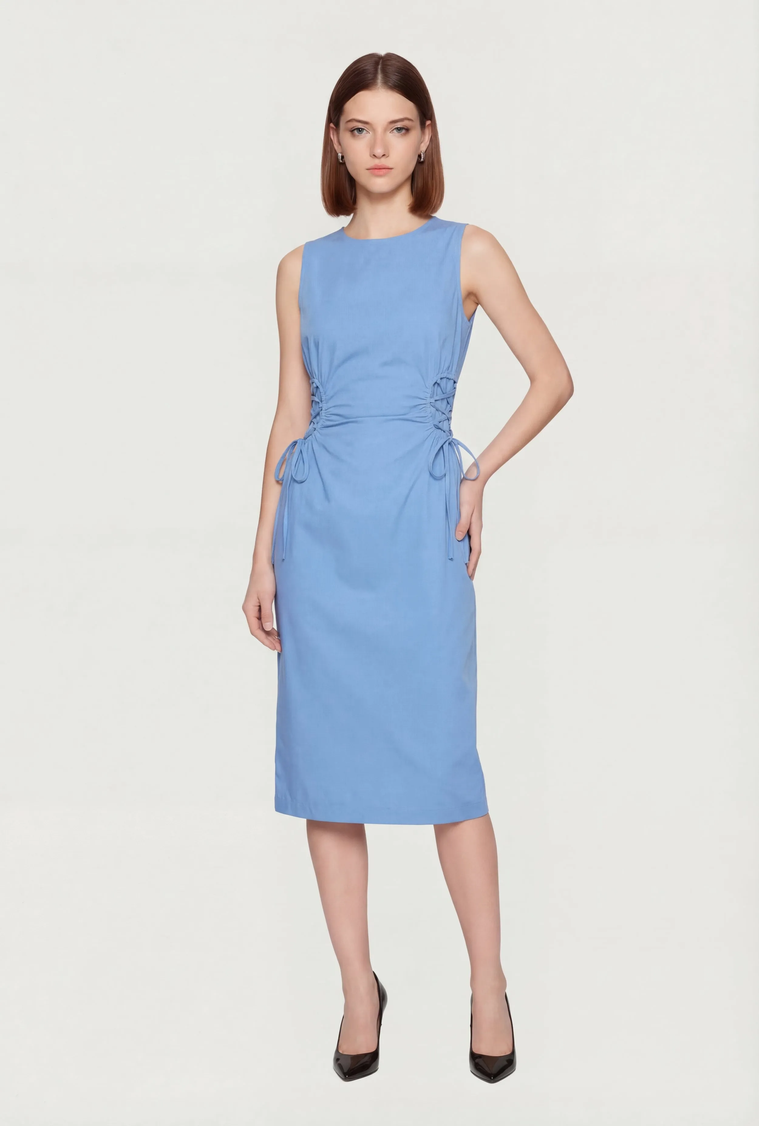 Lace Up Side Detail Sleeveless Midi Dress sold by Rainbow product image thumbnail 3