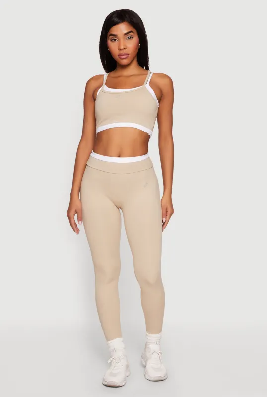 Contrast Waistband Leggings made by Rainbow