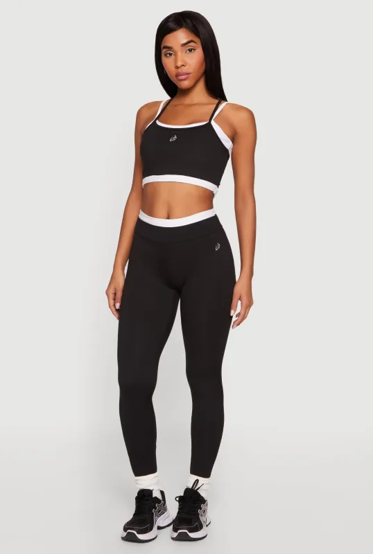 Contrast Waistband Leggings made by Rainbow