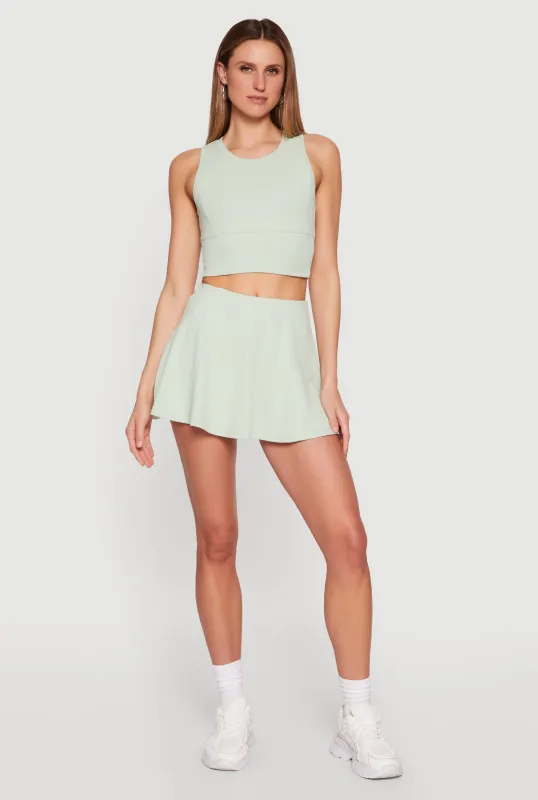 High Waisted Cell Phone Pocket Lined Mini Skirt made by Rainbow