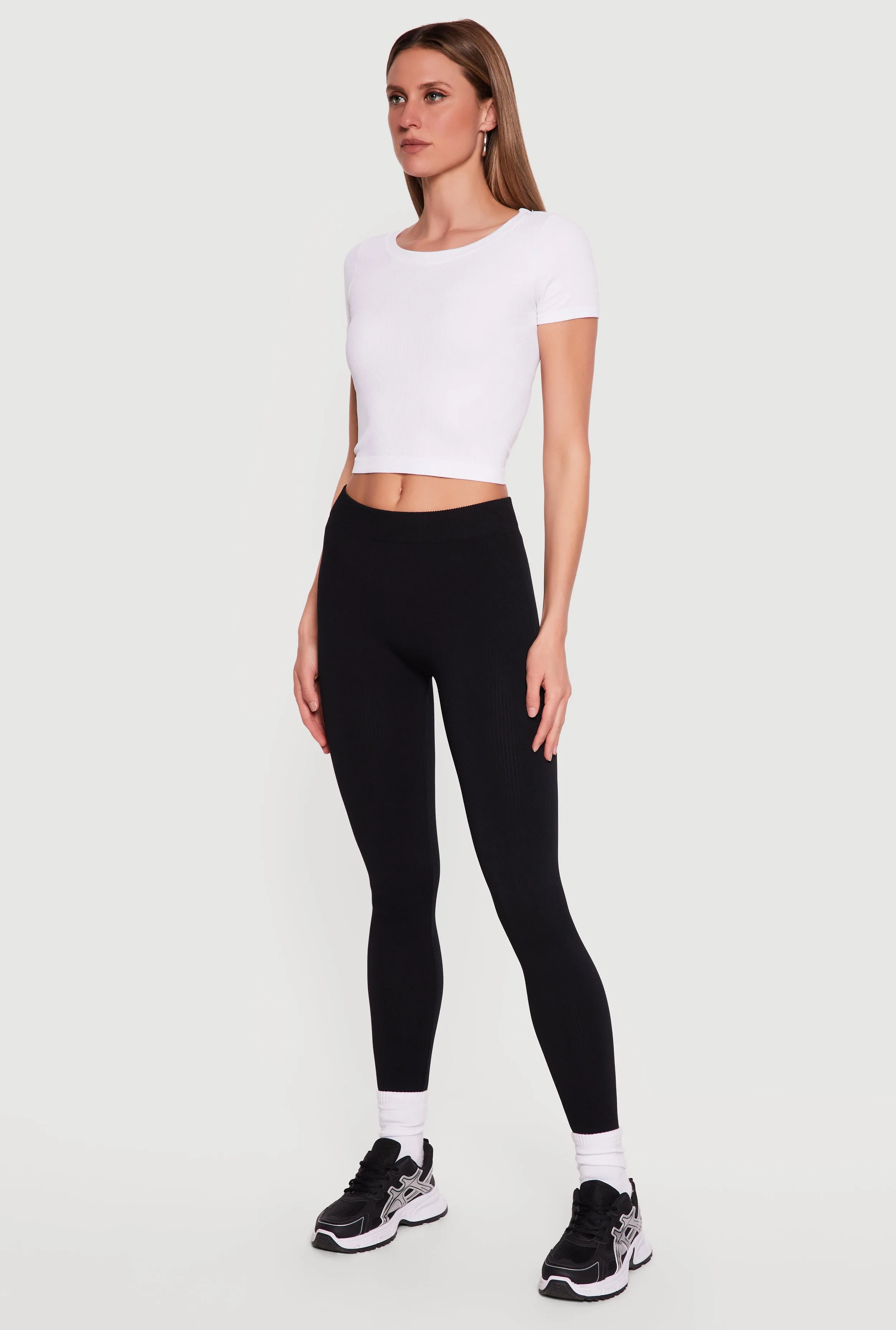 Ribbed Knit Basic Leggings sold by Rainbow product image thumbnail 2