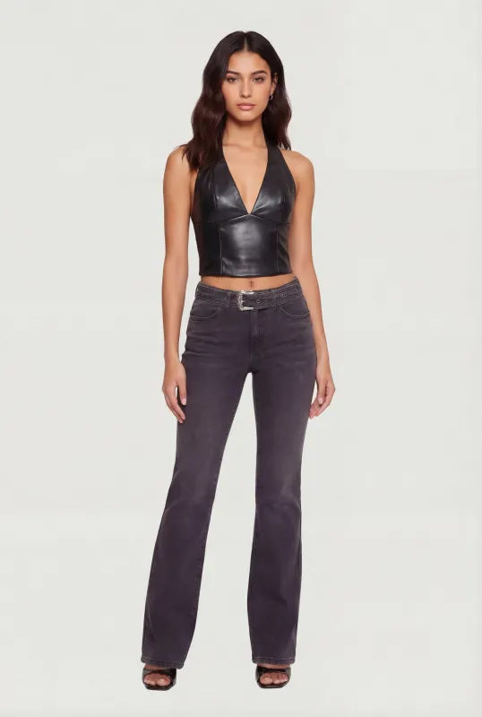 Faux Leather Halter Top made by Rainbow