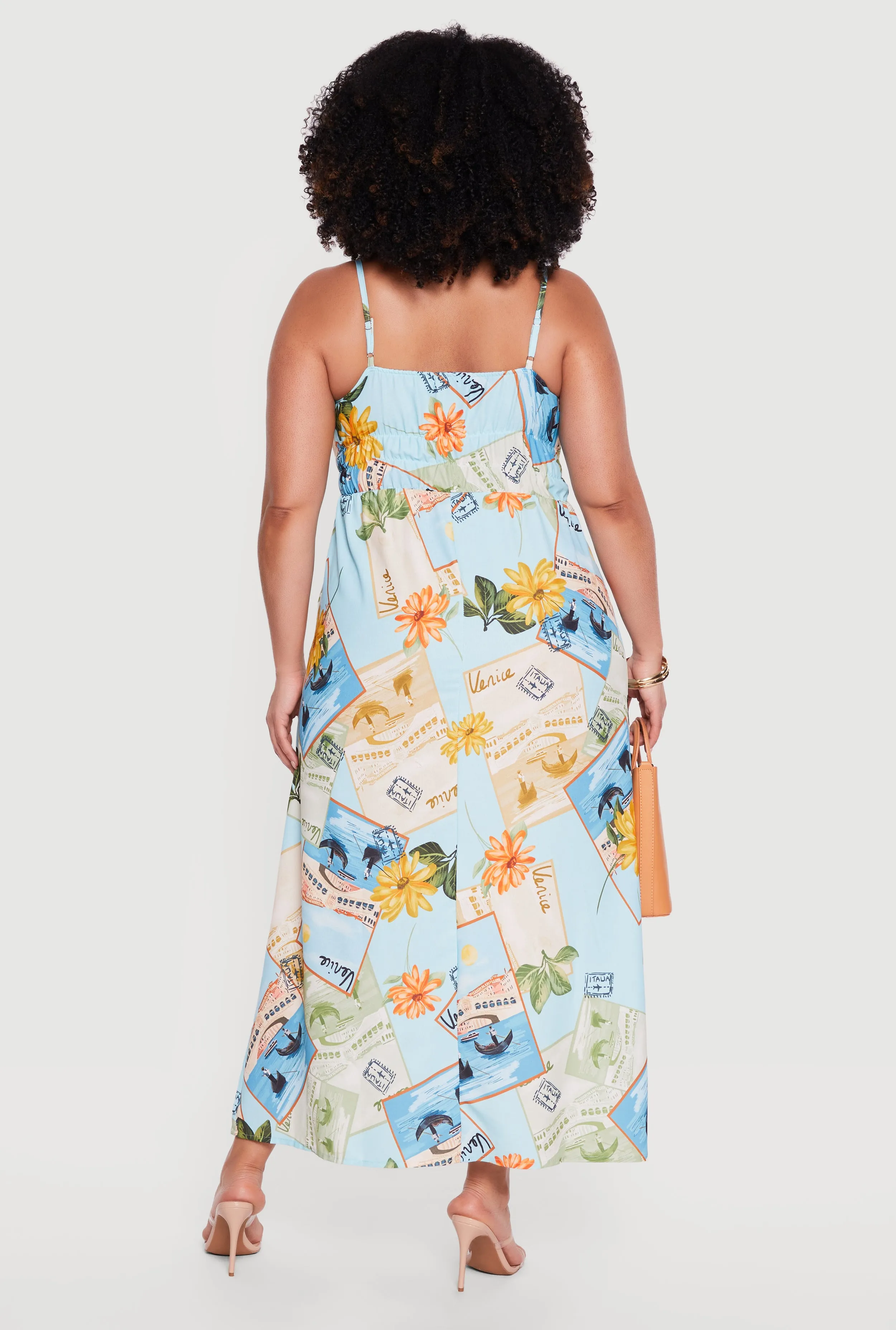 Plus Size Postcard Print Cami Maxi Dress sold by Rainbow product image thumbnail 3