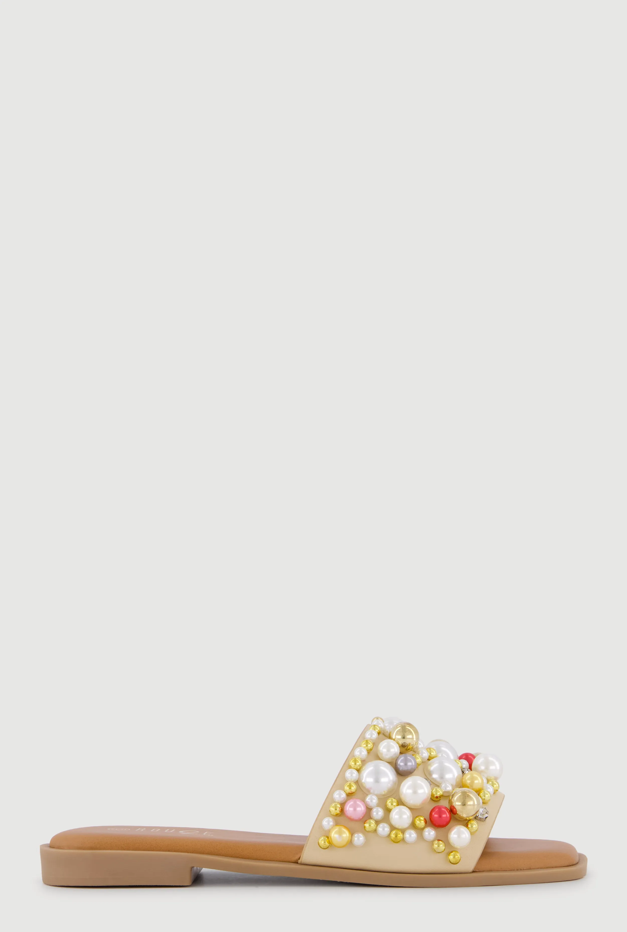 Faux Pearl and Rhinestone Single Band Slide Sandals sold by Rainbow product image thumbnail 2