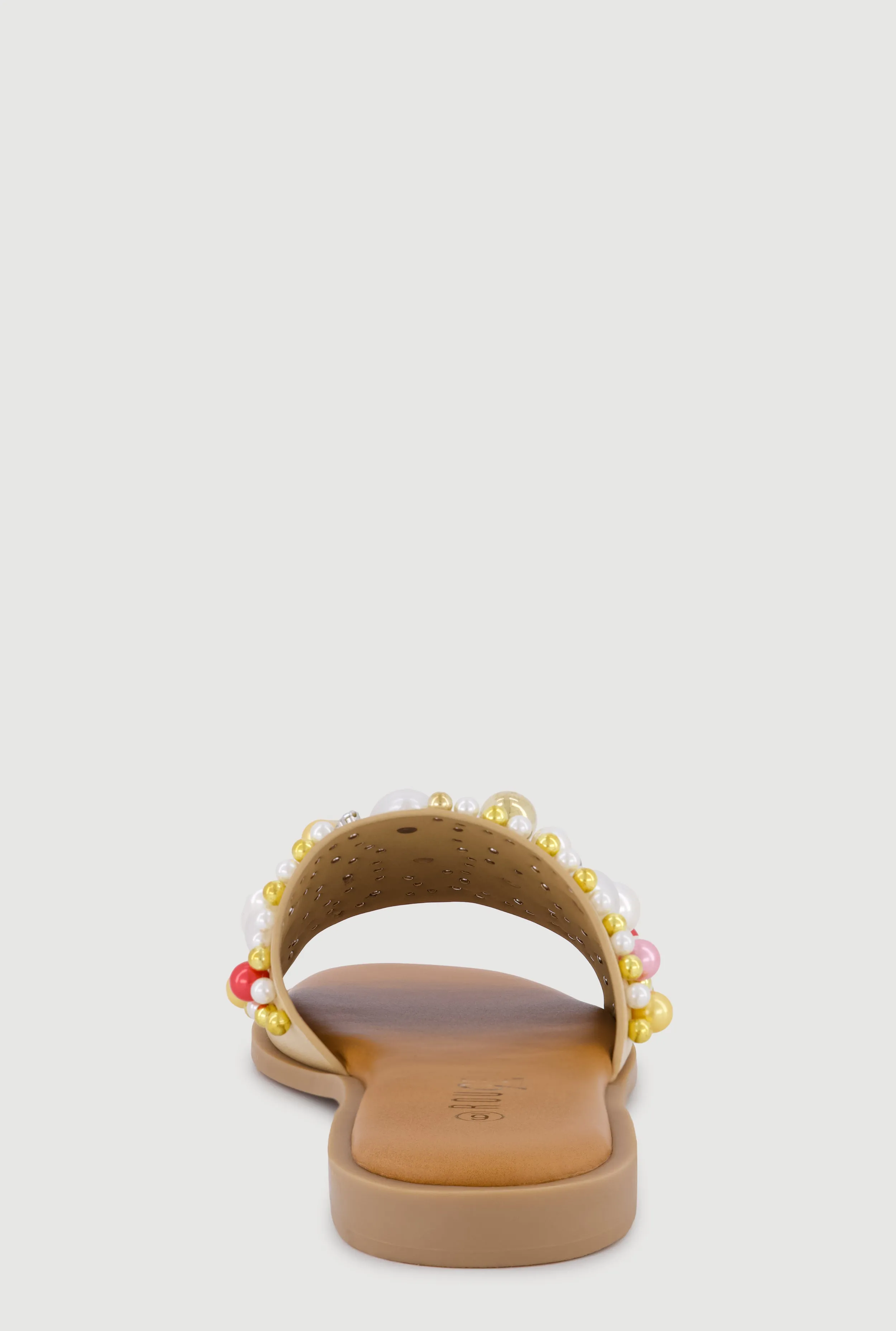 Faux Pearl and Rhinestone Single Band Slide Sandals sold by Rainbow product image thumbnail 3